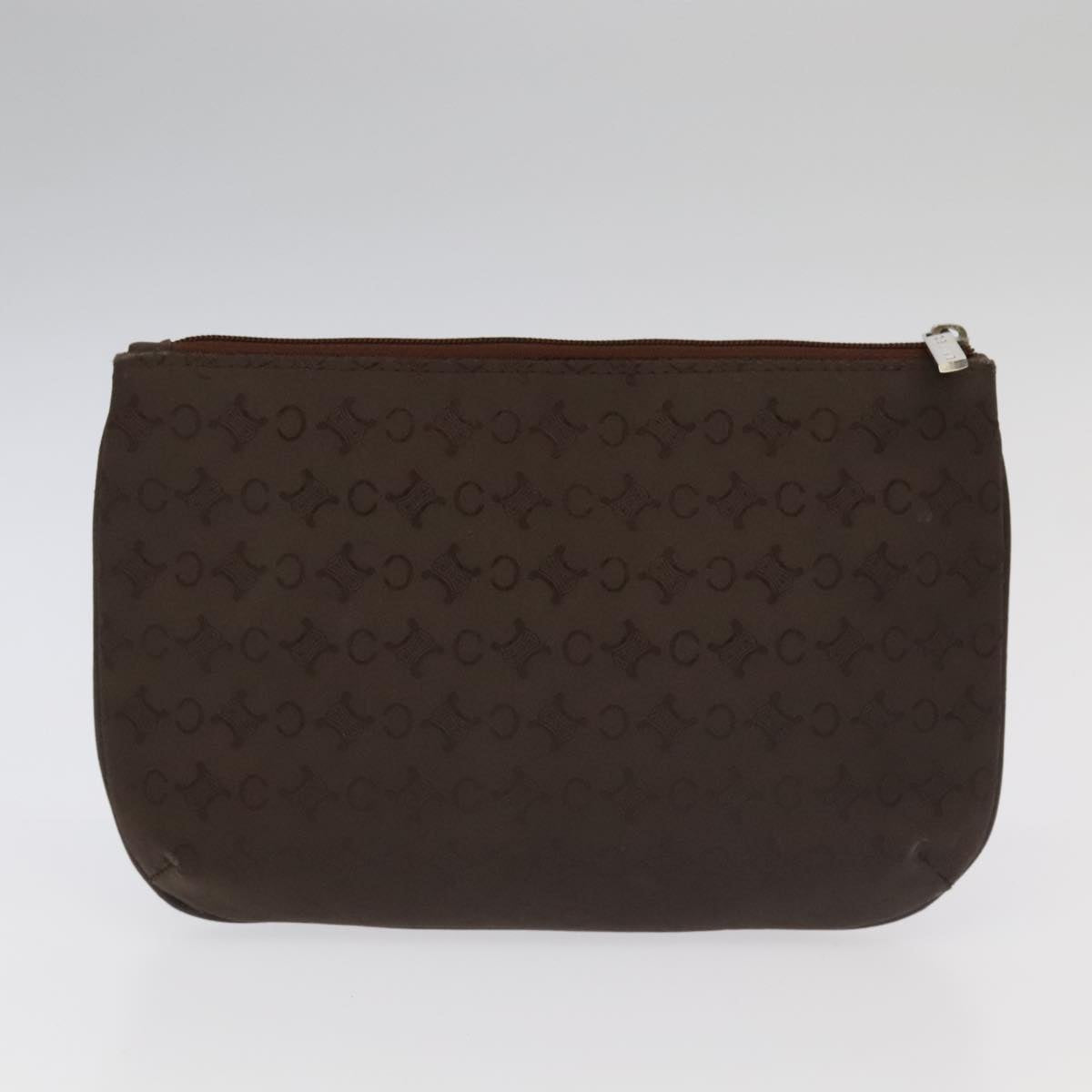 CELINE C Macadam Canvas Pouch Nylon 2Set Brown Auth 97519