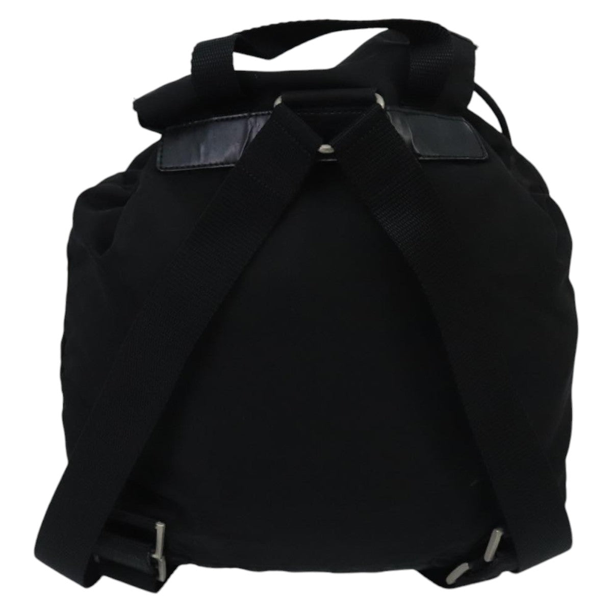 PRADA Backpack Nylon Black Silver Auth 97678