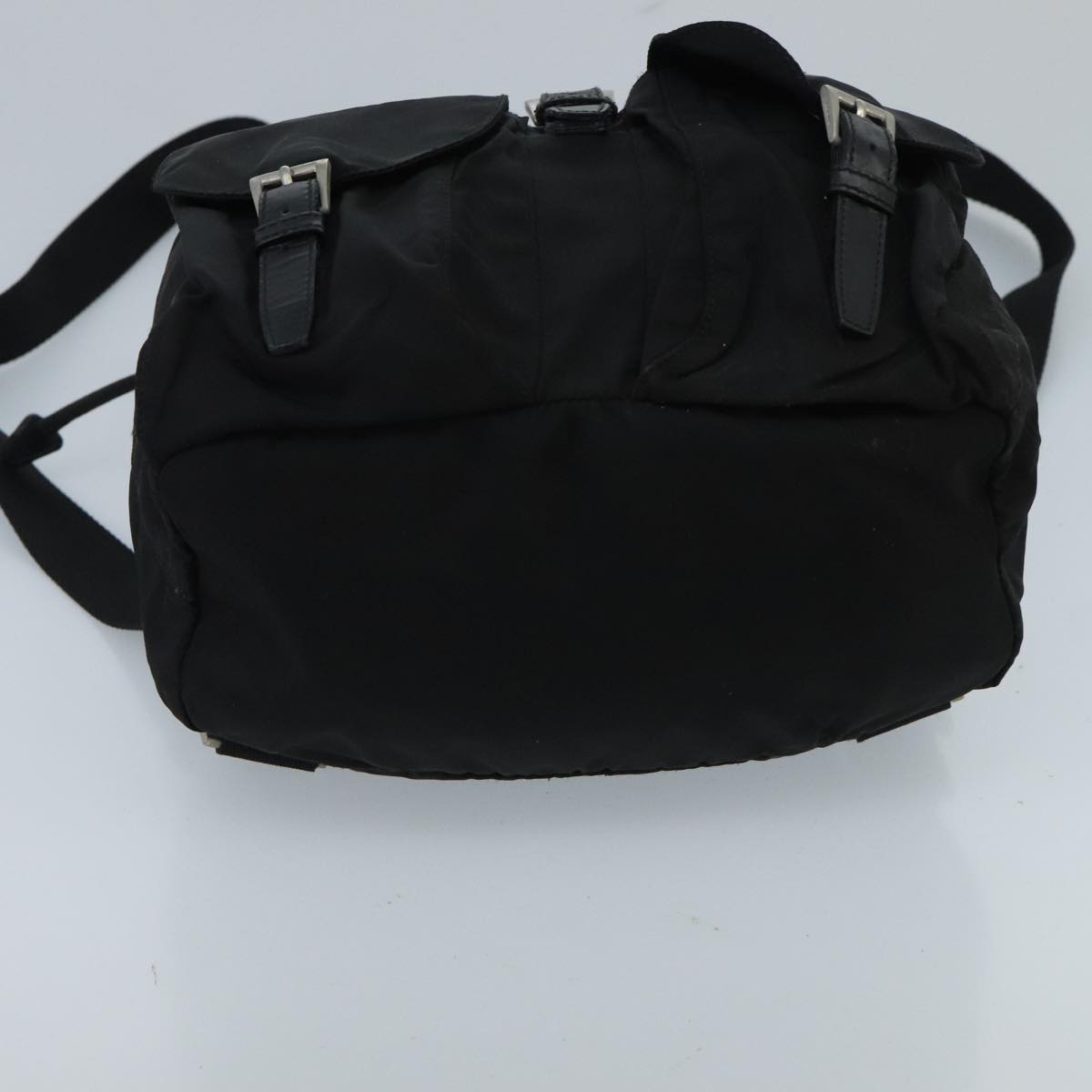 PRADA Backpack Nylon Black Silver Auth 97678