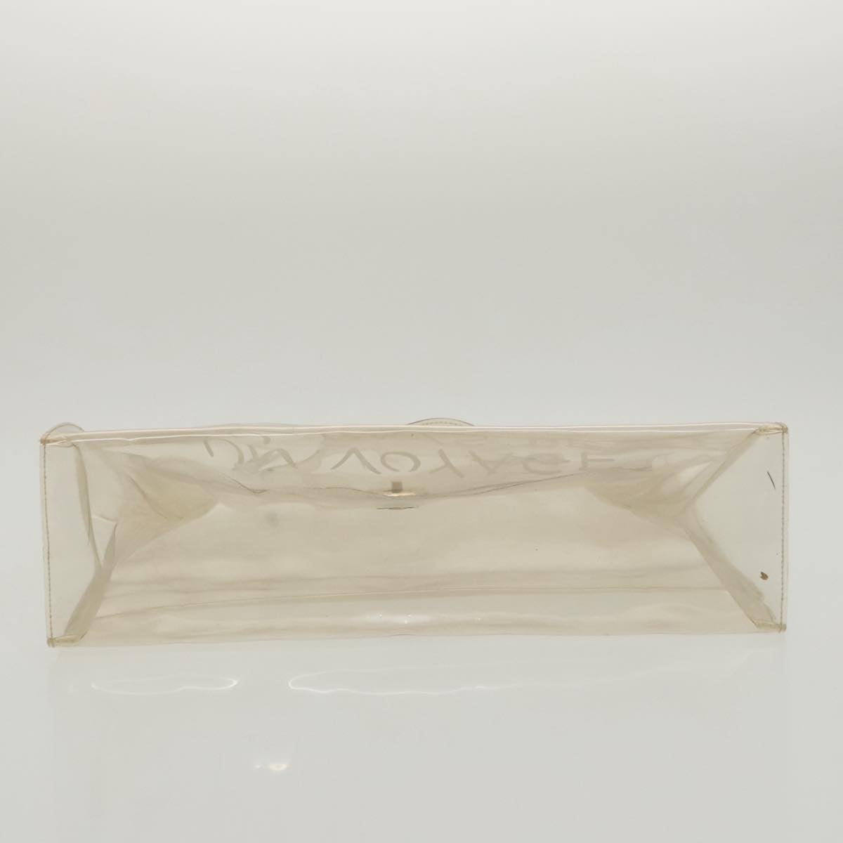 HERMES Vinyl Kelly Hand Bag Vinyl Clear Gold Auth 97749