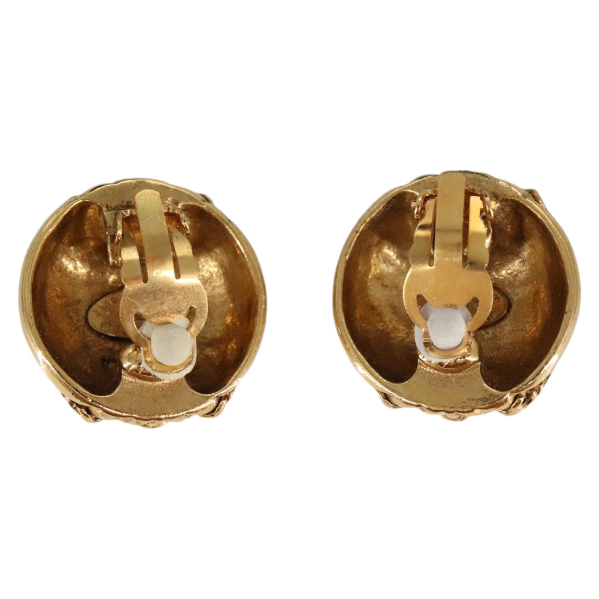 CHANEL COCO Mark Earring metal Gold CC Auth 97754