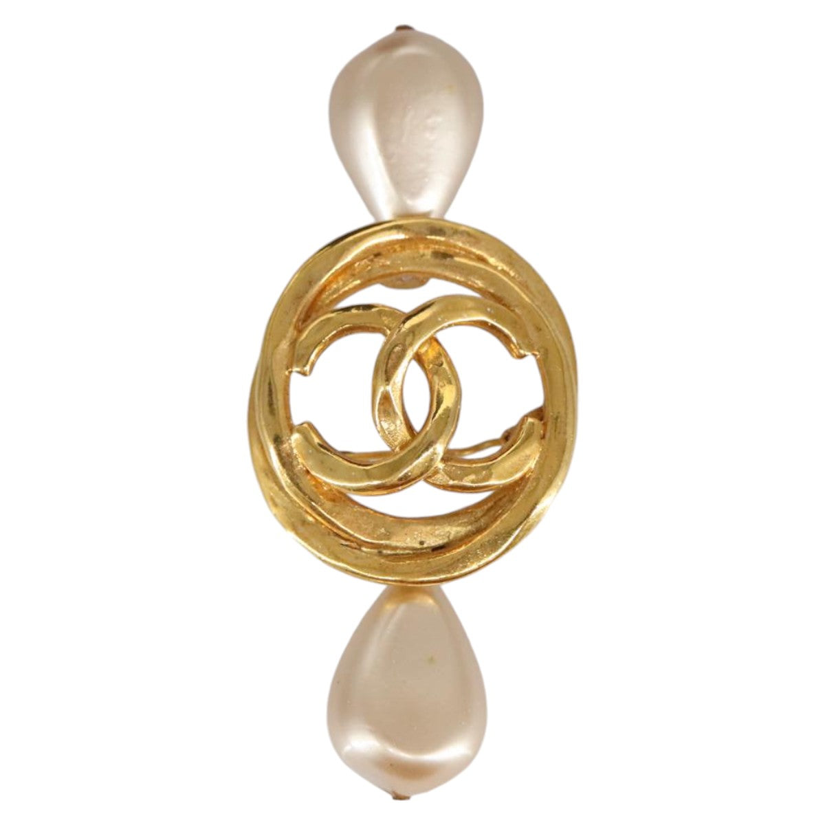 CHANEL COCO Mark Brooch metal Gold CC Auth 97757