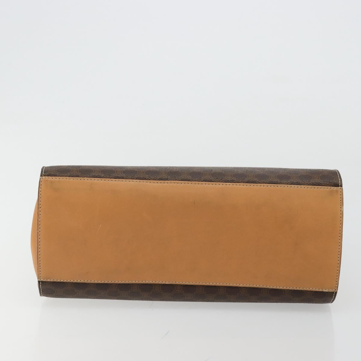CELINE Macadam Canvas Hand Bag PVC Leather Brown Auth 97775