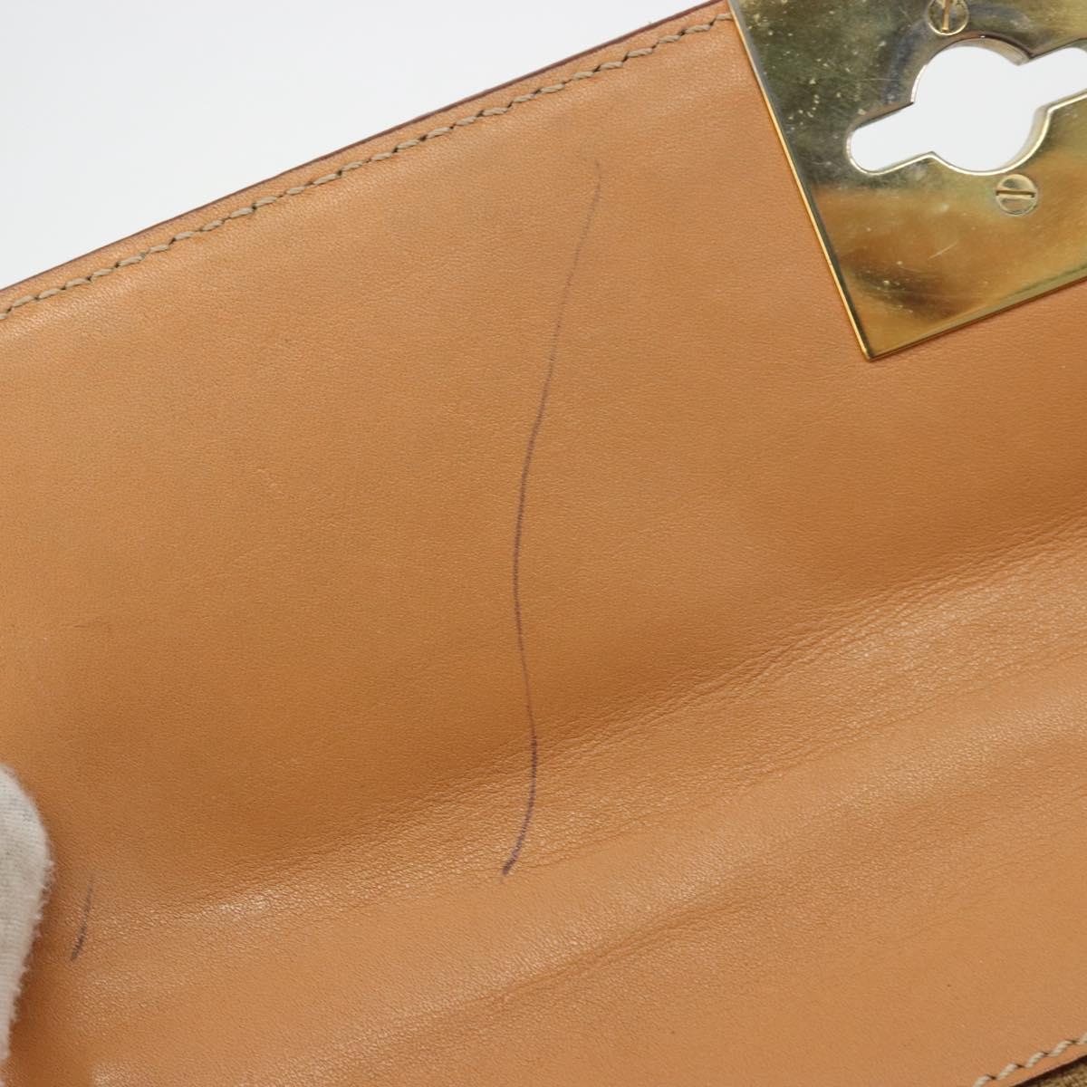 CELINE Macadam Canvas Hand Bag PVC Leather Brown Auth 97775