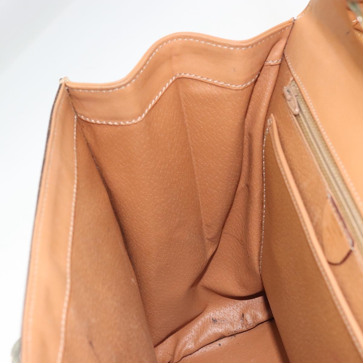 CELINE Macadam Canvas Hand Bag PVC Leather Brown Auth 97775