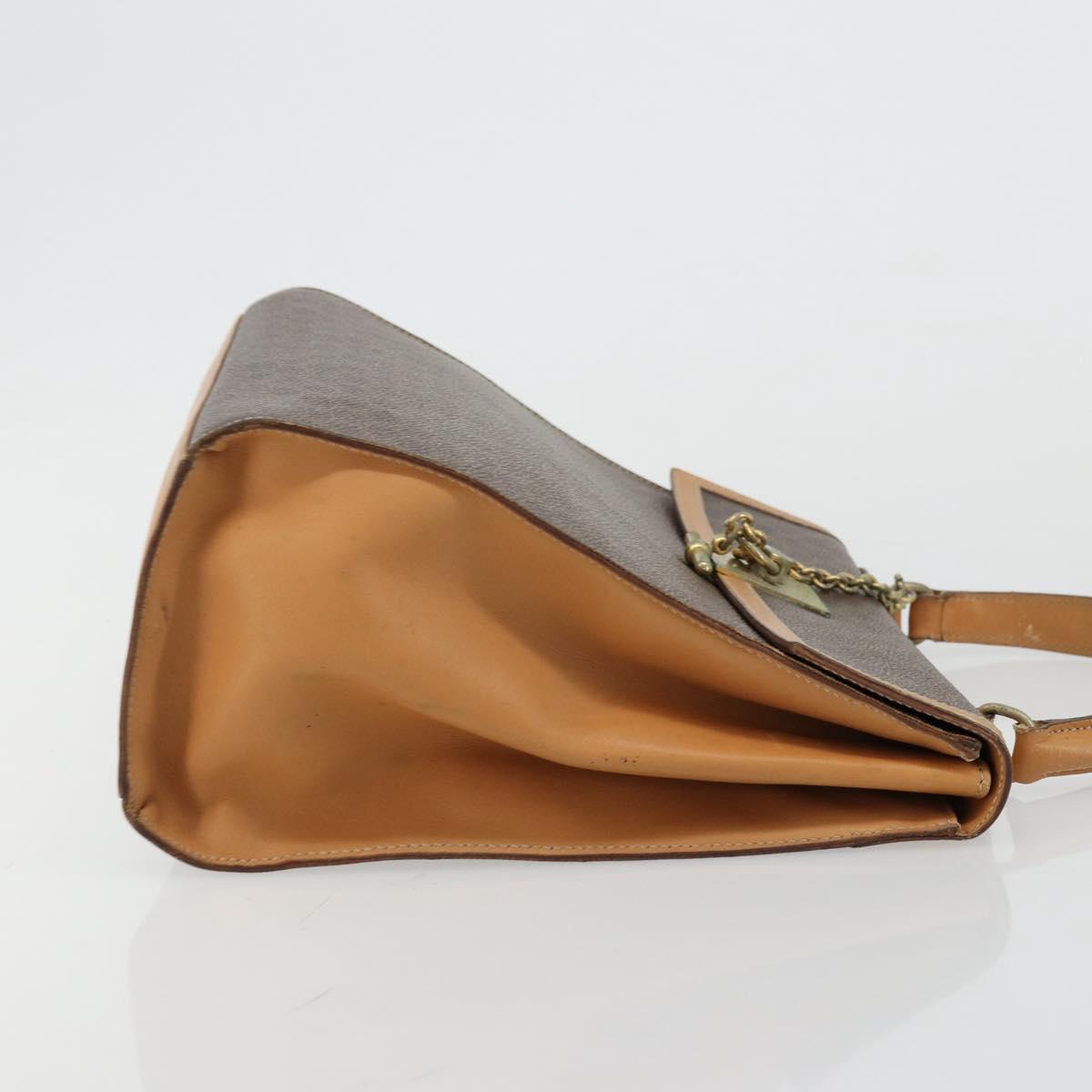 CELINE Macadam Canvas Hand Bag PVC Leather Brown Auth 97775
