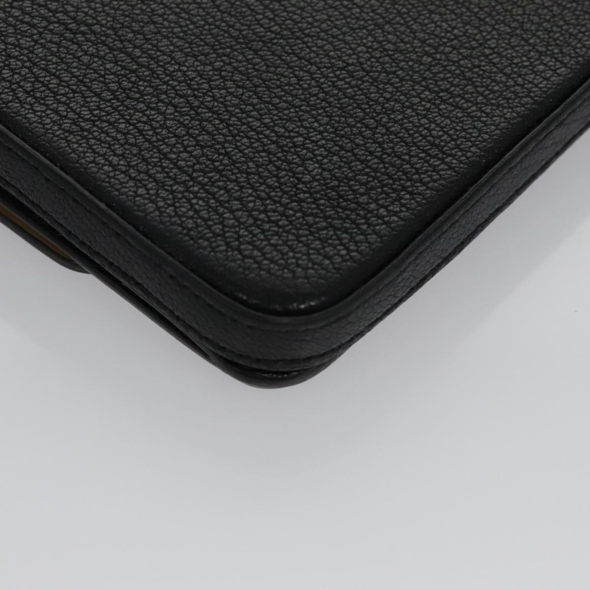 BURBERRY Shoulder Bag Leather Black Auth 97782