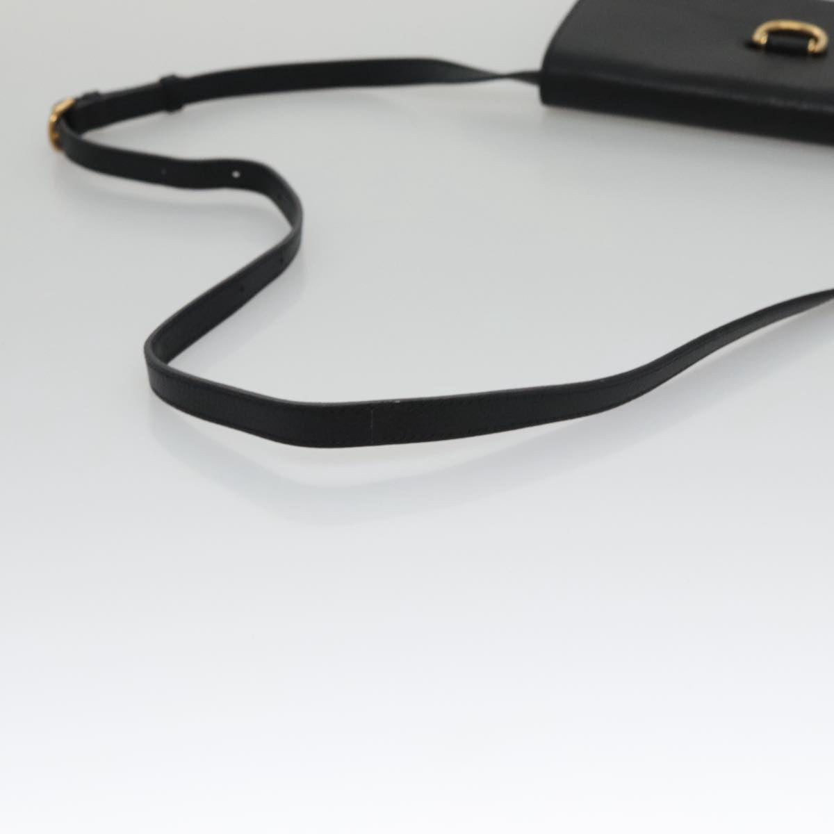 BURBERRY Shoulder Bag Leather Black Auth 97782