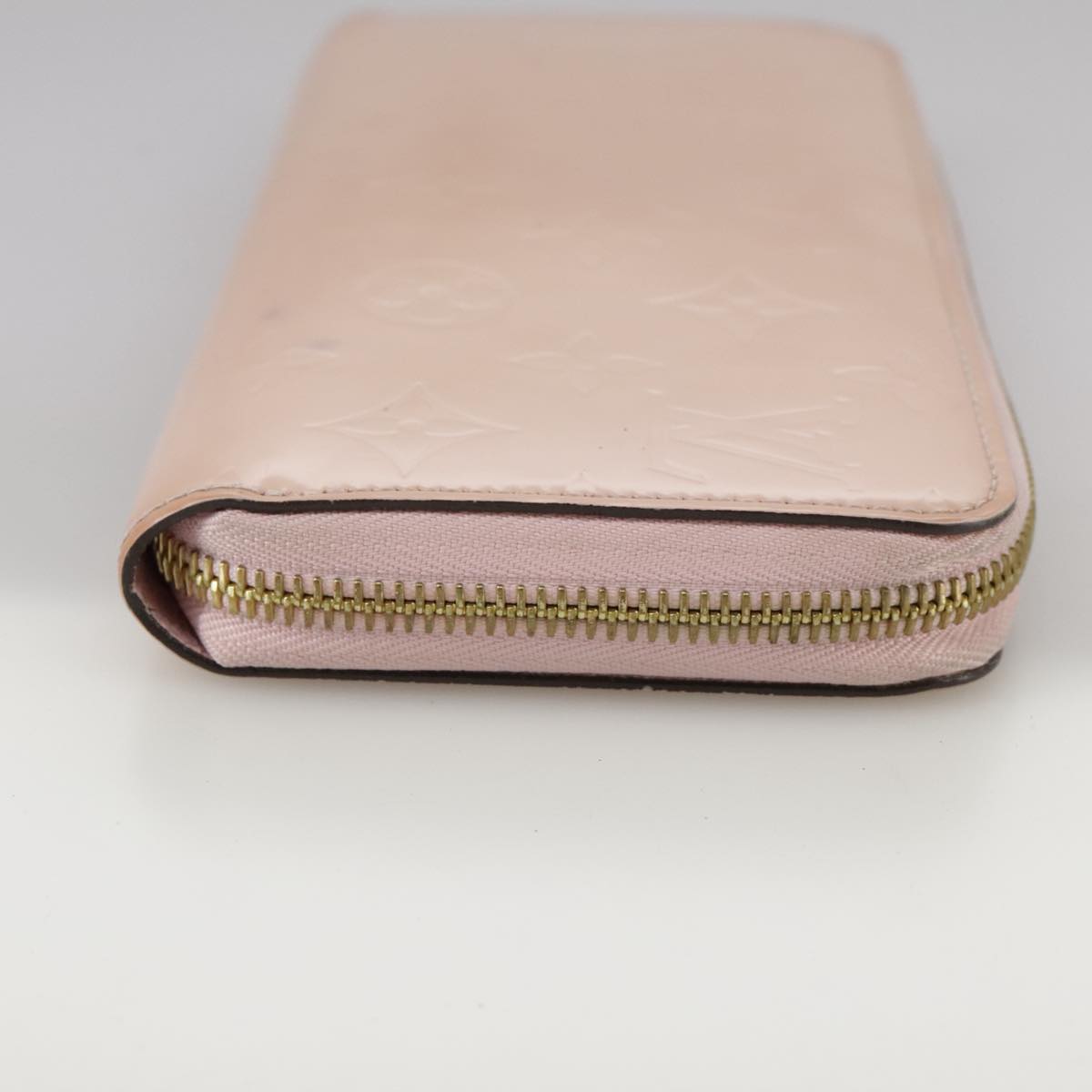 LOUIS VUITTON Monogram Vernis Zippy Wallet Rose Valerine M93522 LV Auth 97795
