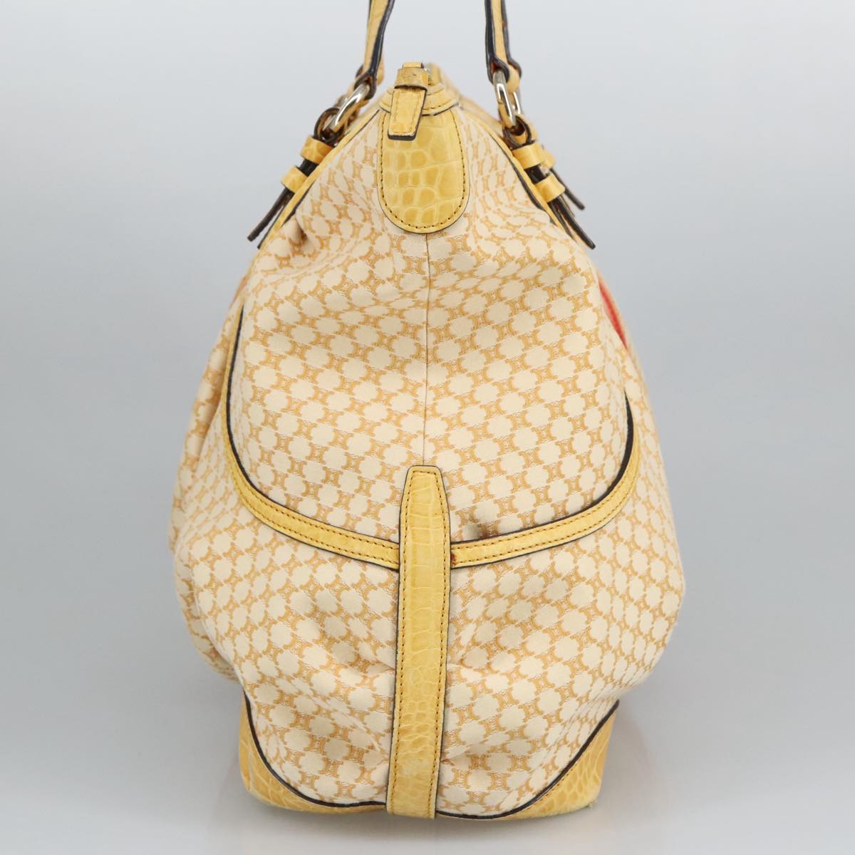 CELINE Macadam Canvas Shoulder Bag Yellow Auth 97826