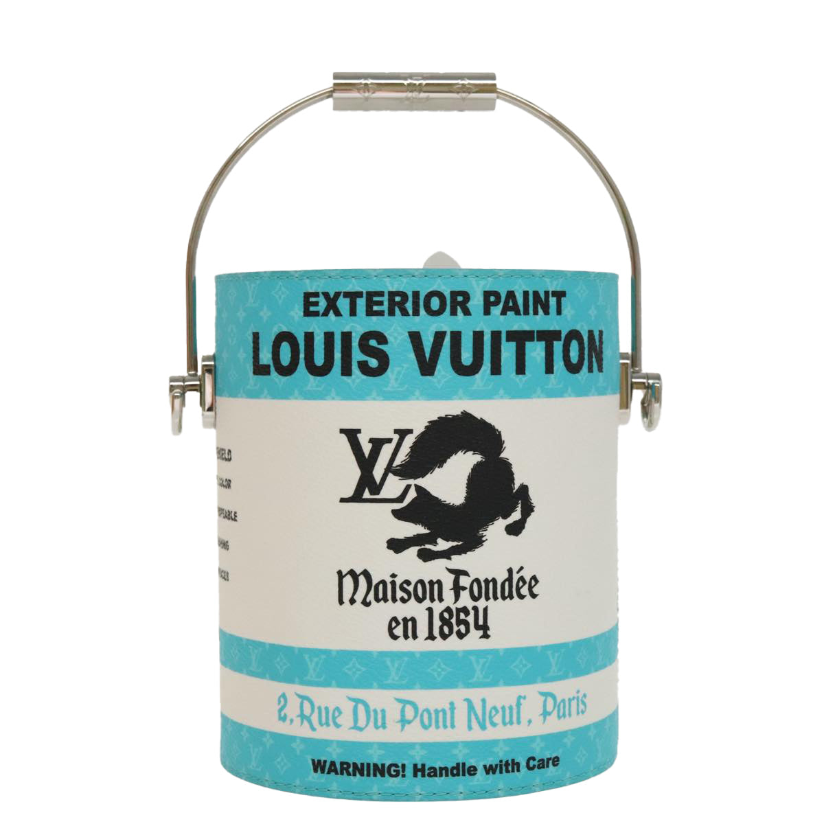 LOUIS VUITTON Monogram Painted Can Hand Bag PVC 2way Blue M81597 LV Auth 97849SM