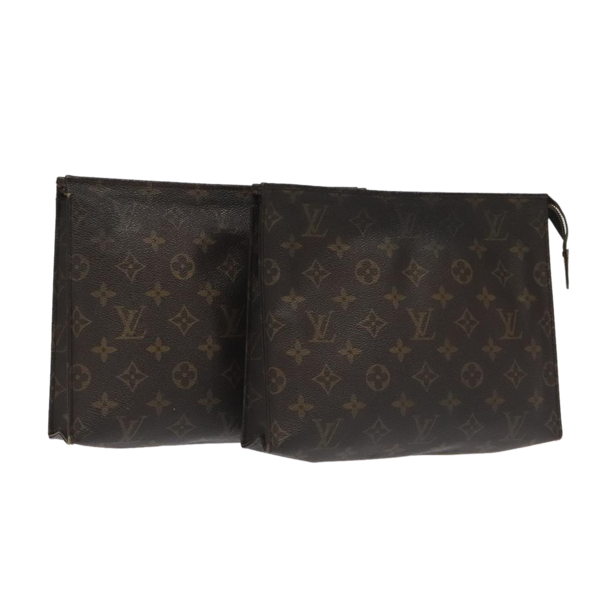 LOUIS VUITTON Monogram Poche Toilette 26 Pouch 2Set M47542 LV Auth 97871