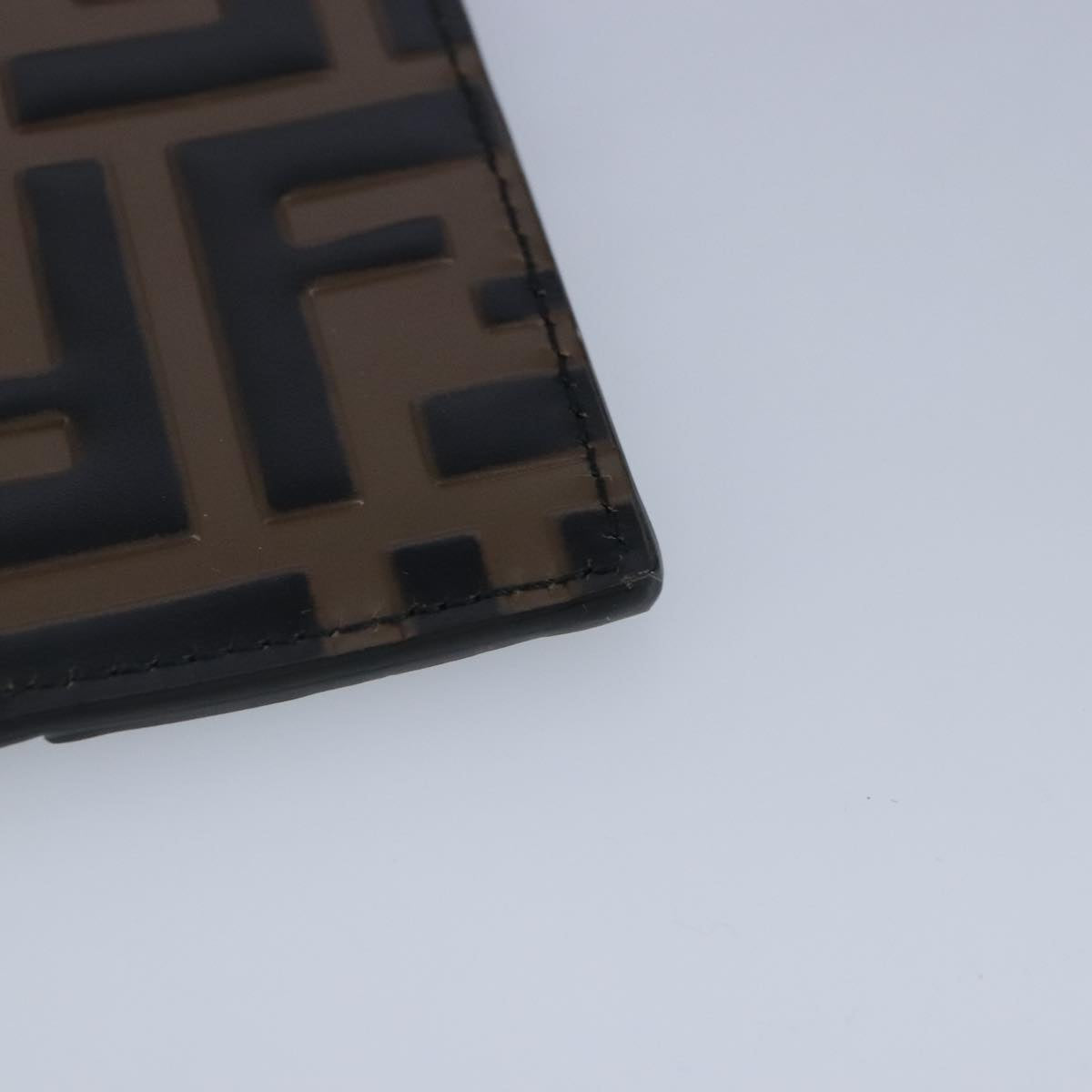 FENDI Zucca Canvas Smartphone Holder Brown Black Silver 7AR737 A5TL Auth 97888V