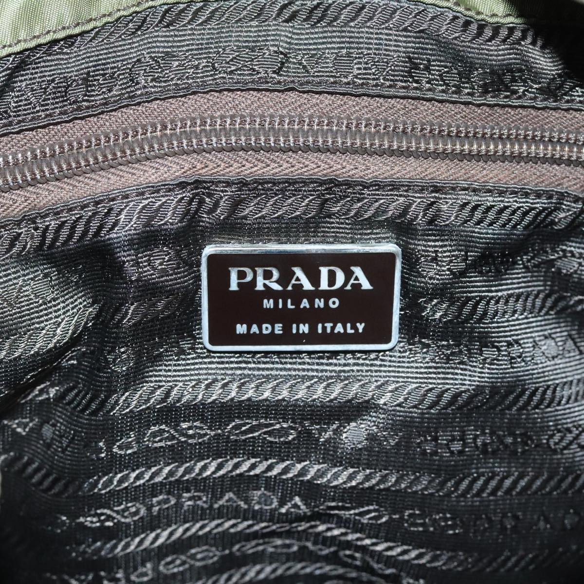 PRADA Backpack Nylon Khaki Silver Auth 97890