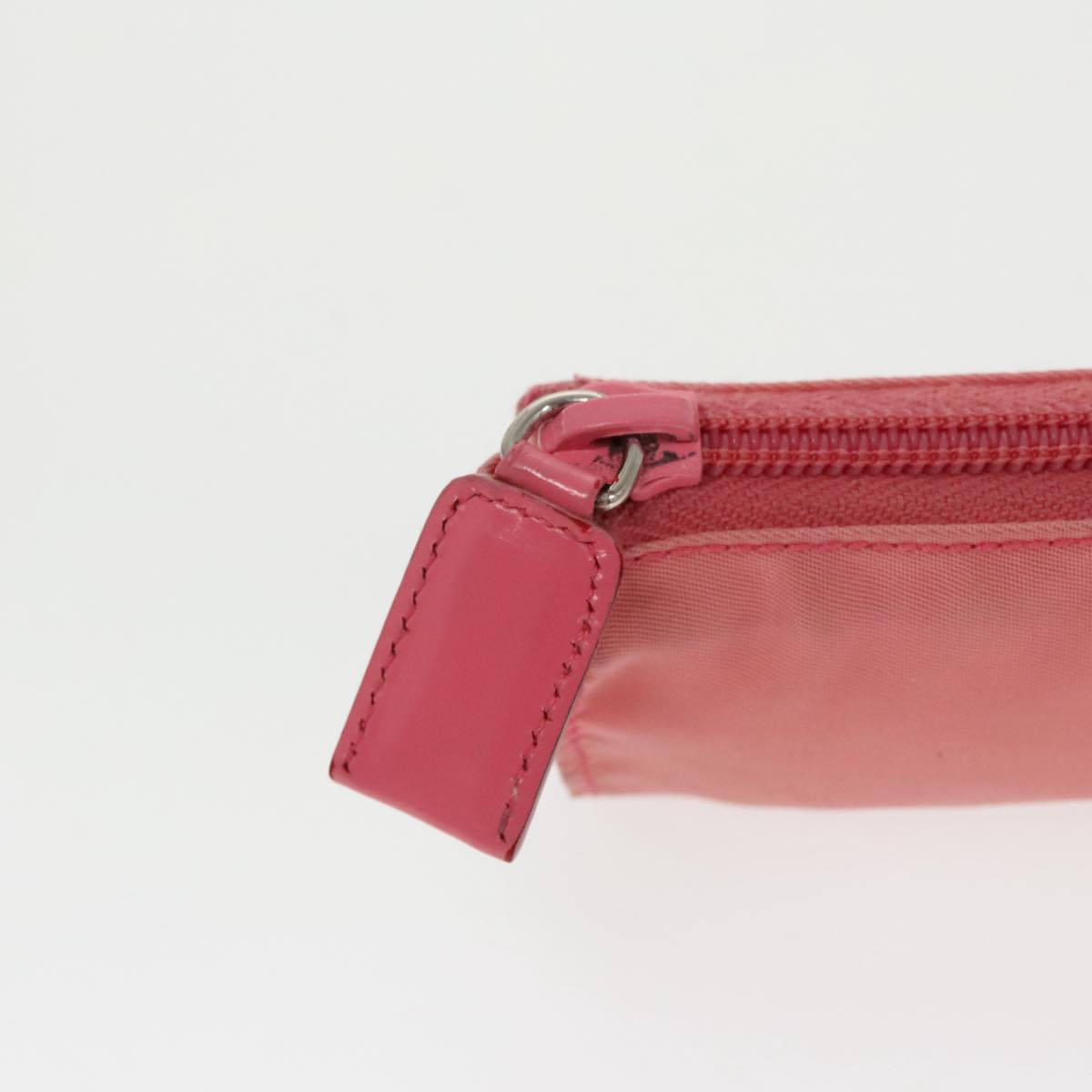 PRADA Pouch Nylon Pink Silver Auth 97898