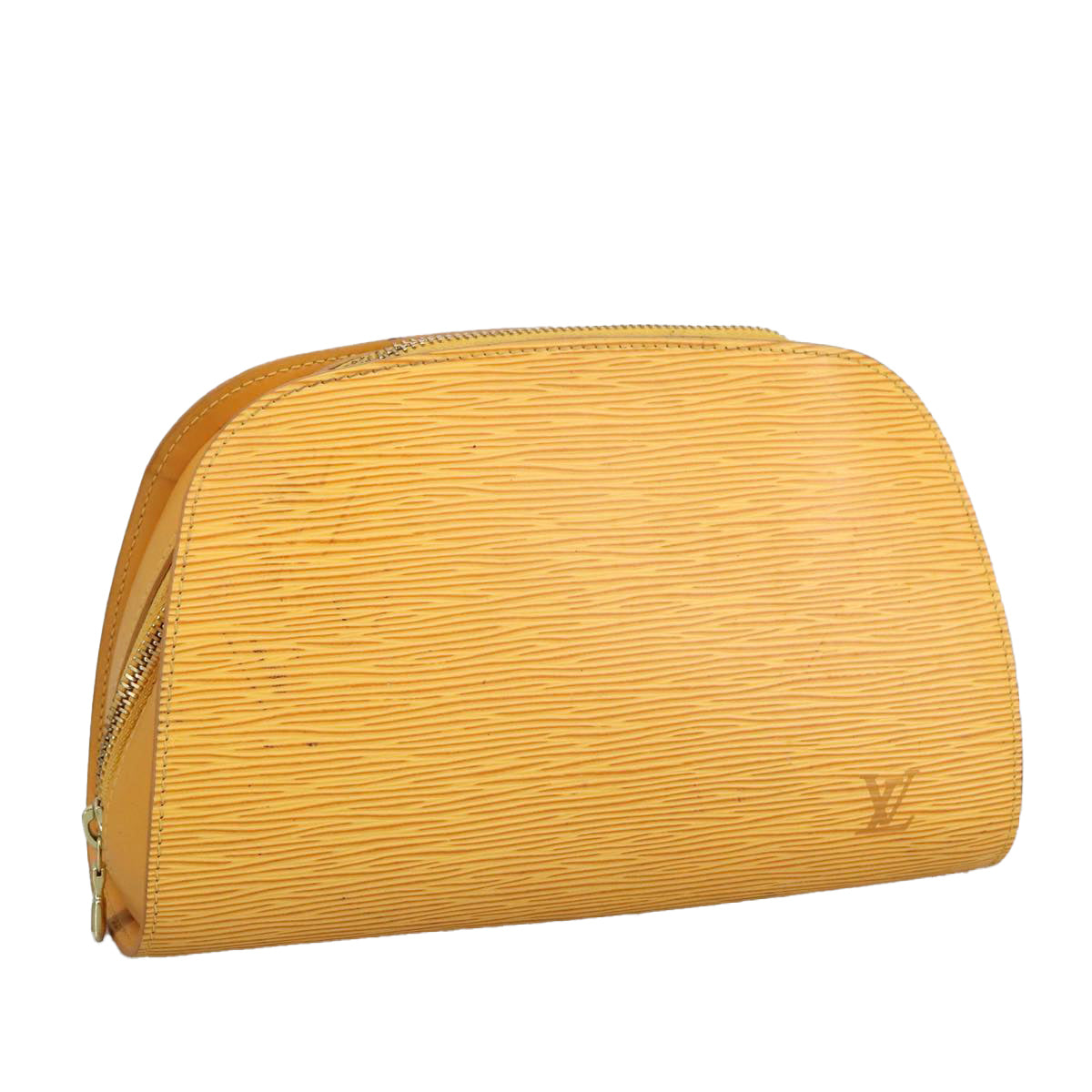 LOUIS VUITTON Epi Dauphine GM Pouch Yellow LV Auth 97922