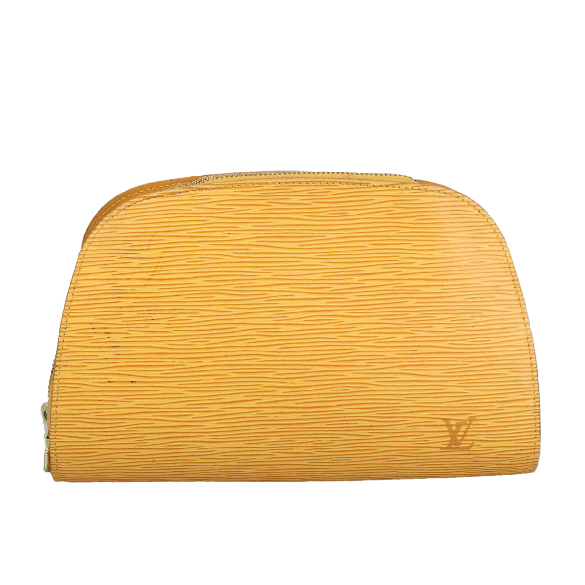 LOUIS VUITTON Epi Dauphine GM Pouch Yellow LV Auth 97922