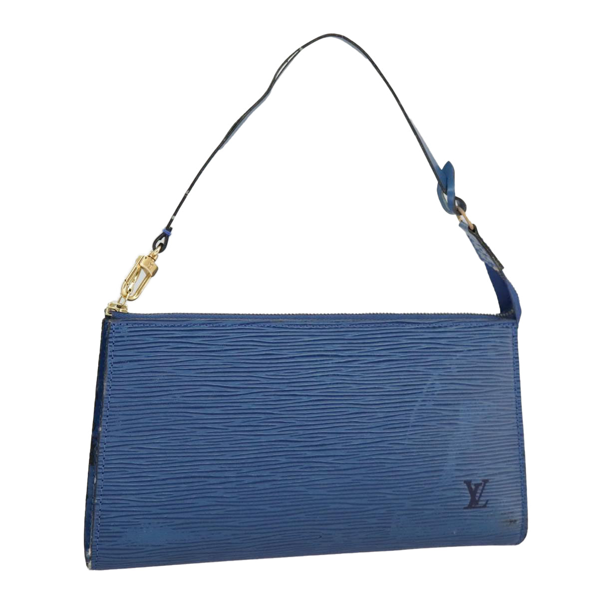 LOUIS VUITTON Epi Pochette Accessoires Pouch Blue M52985 LV Auth 97927