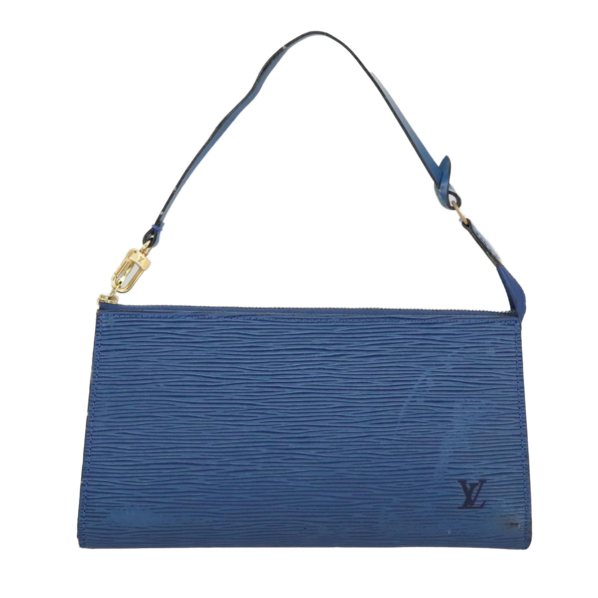 LOUIS VUITTON Epi Pochette Accessoires Pouch Blue M52985 LV Auth 97927