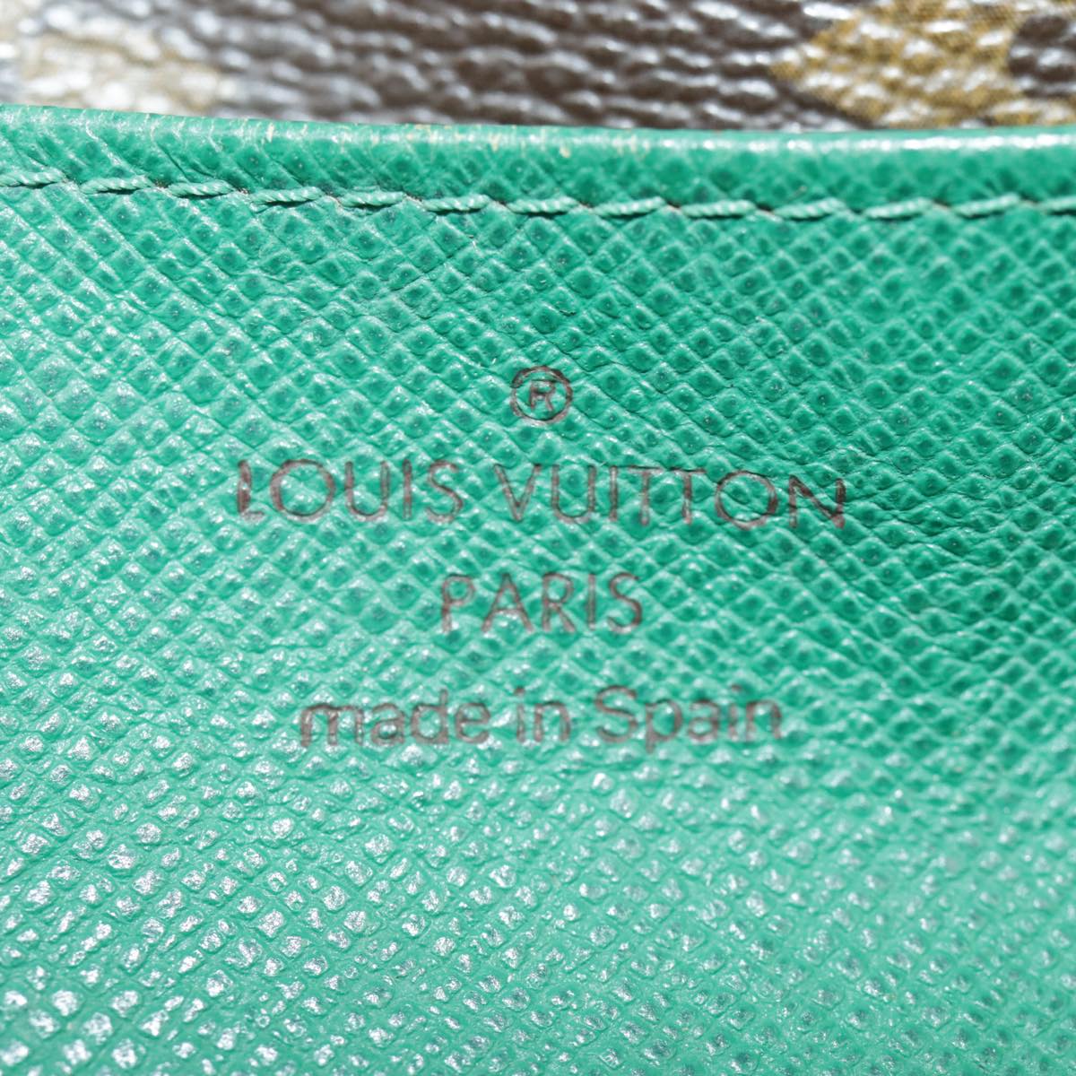 LOUIS VUITTON Monogram Portefeuille Emilie Long Wallet Green M60137 Auth 97933