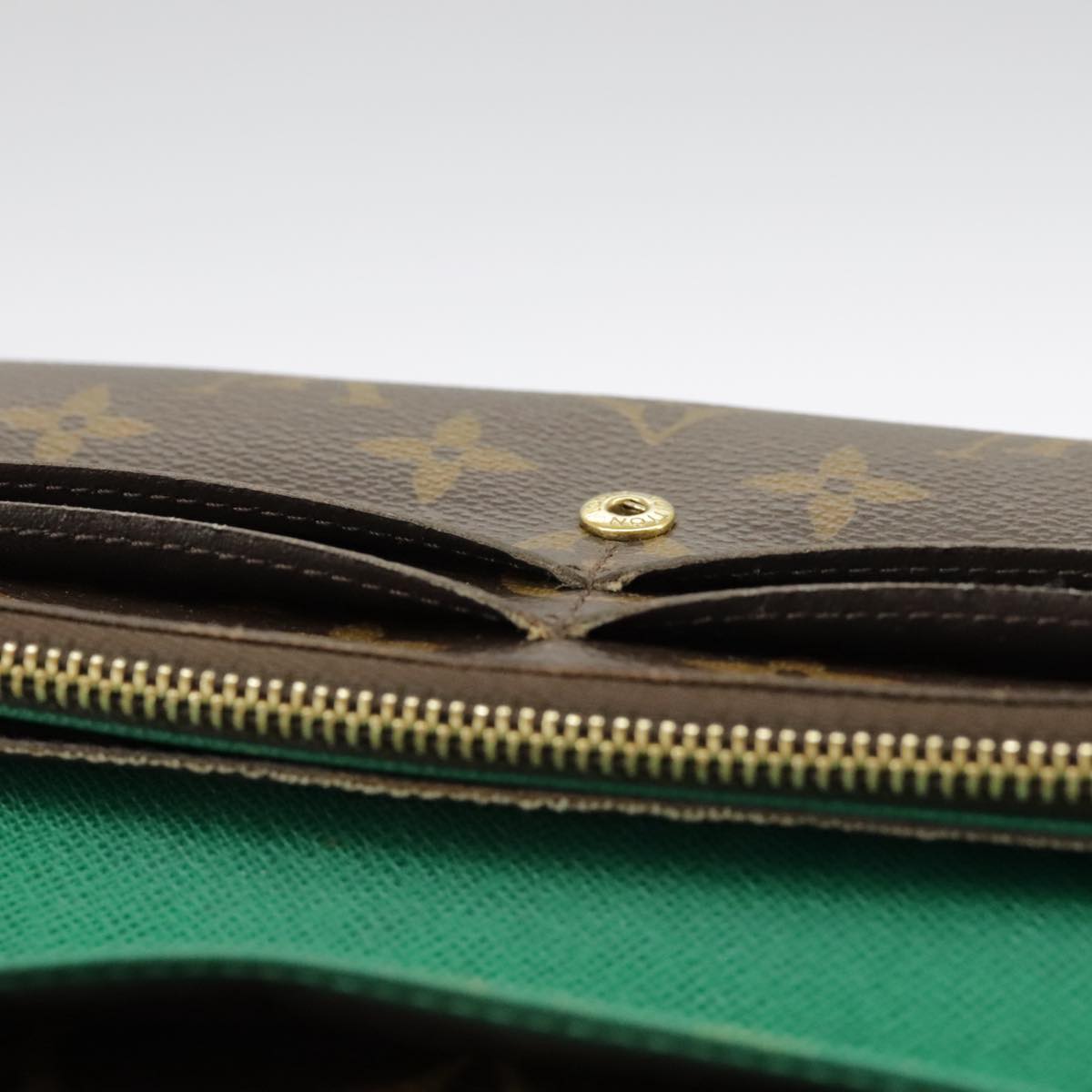 LOUIS VUITTON Monogram Portefeuille Emilie Long Wallet Green M60137 Auth 97933