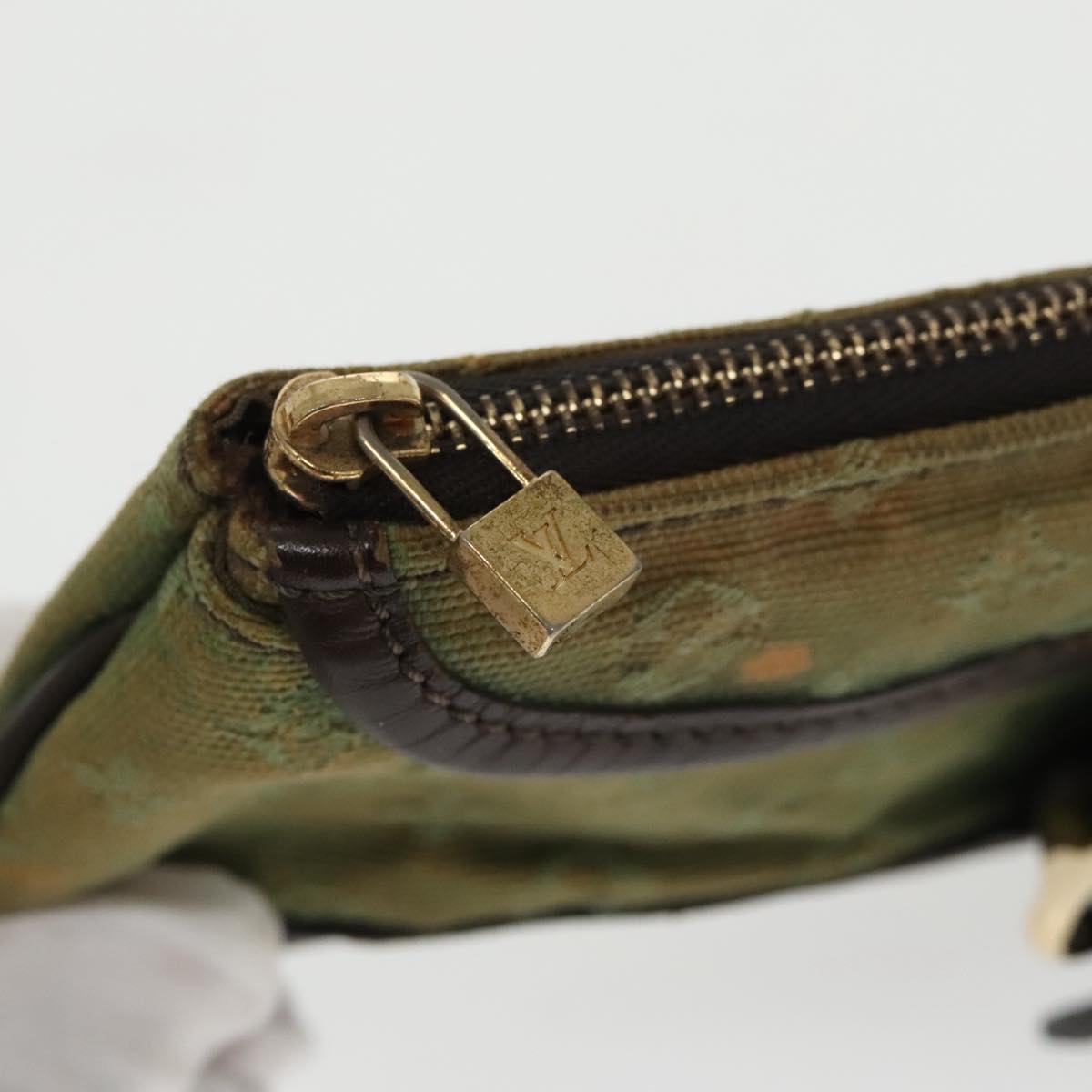 LOUIS VUITTON Monogram Mini Ansophie Pouch Pouch Khaki M92698 LV Auth 97941