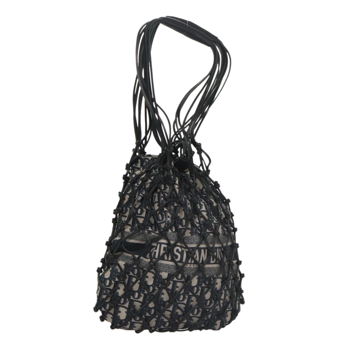 Christian Dior Trotter Canvas Hand Bag Navy Auth 97952SV