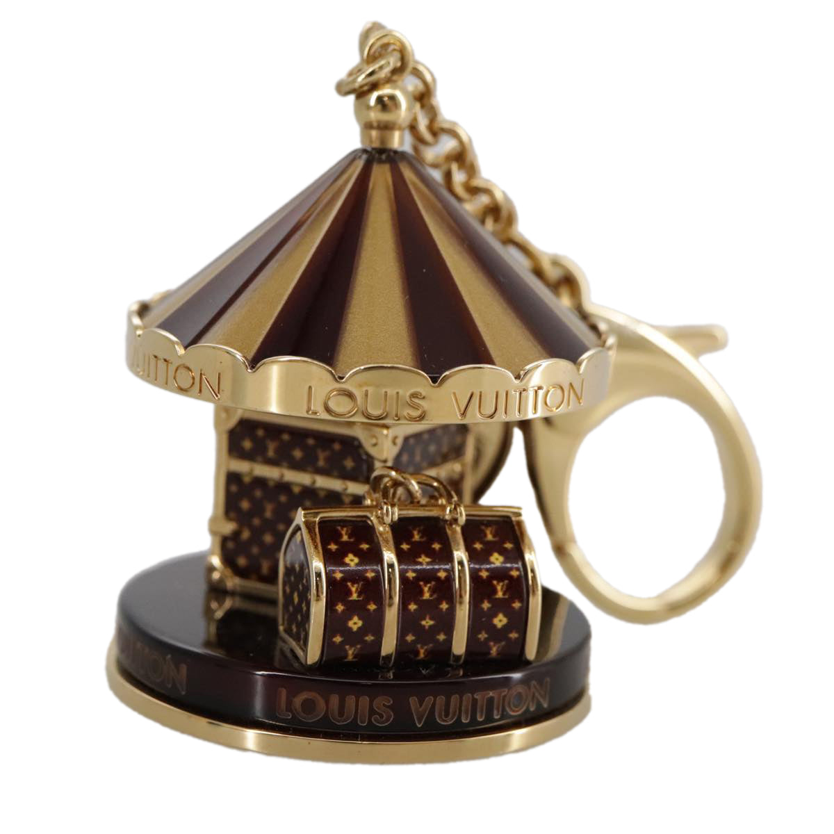 LOUIS VUITTON Bijoux Sac Carrousel Charm metal Gold M66782 LV Auth 97979SAM