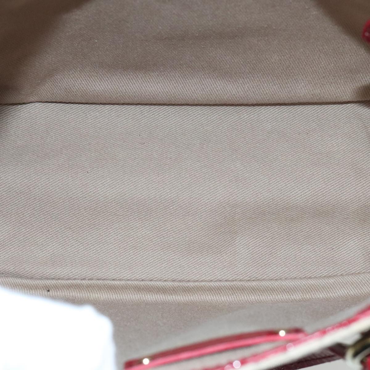 CELINE Macadam Canvas Hand Bag Beige Gold Auth 98068V