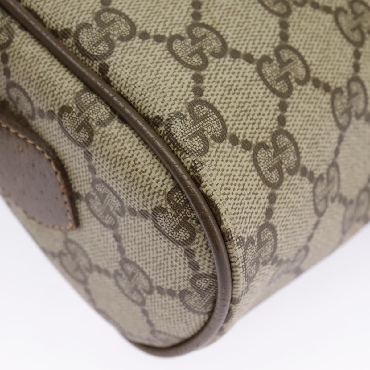 GUCCI GG Supreme Web Sherry Line Shoulder Bag PVC Beige 98 02 004 Auth 98076