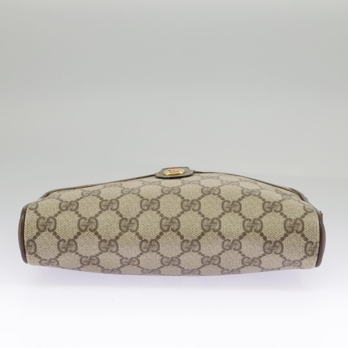 GUCCI GG Supreme Web Sherry Line Shoulder Bag PVC Beige 116 02 089 Auth 98084
