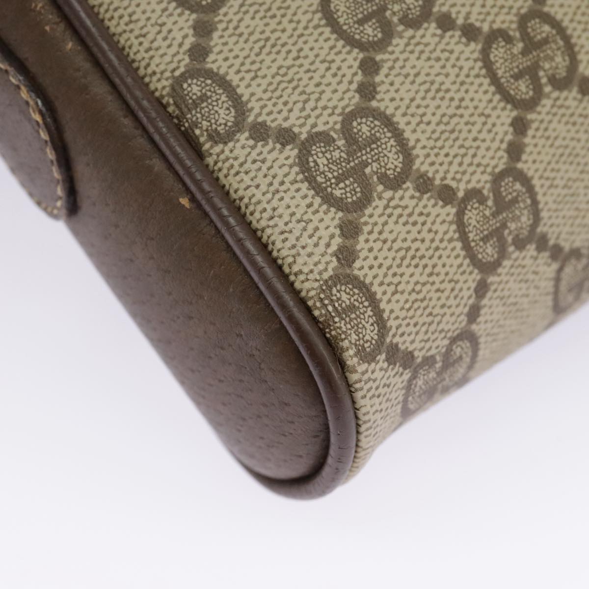GUCCI GG Supreme Web Sherry Line Shoulder Bag PVC Beige 116 02 089 Auth 98084