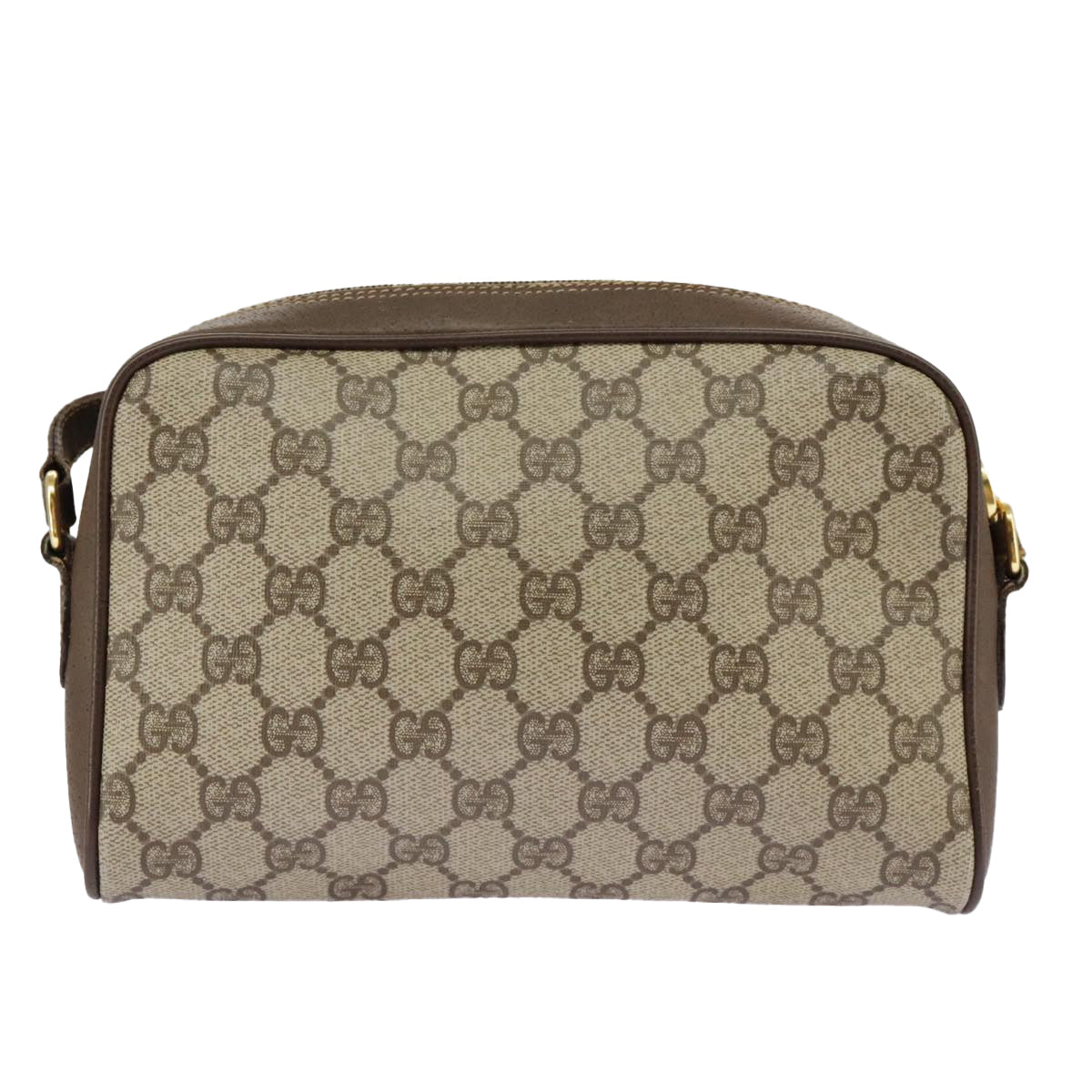 GUCCI GG Supreme Web Sherry Line Shoulder Bag PVC Beige 116 02 089 Auth 98084