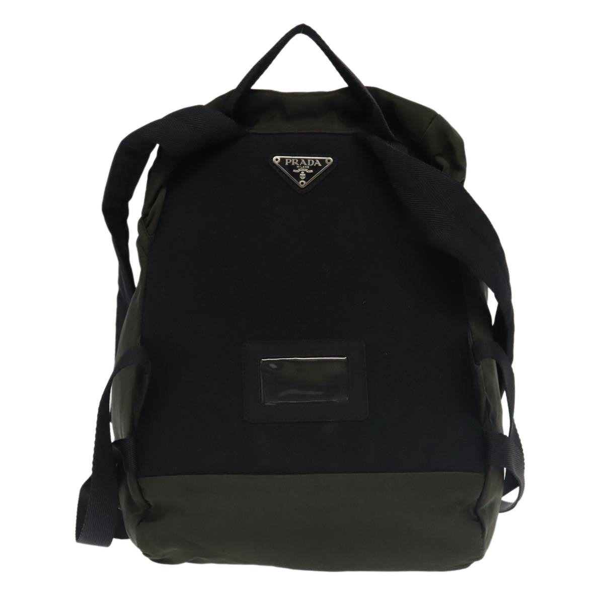 PRADA Backpack Nylon Khaki Silver Auth 98098