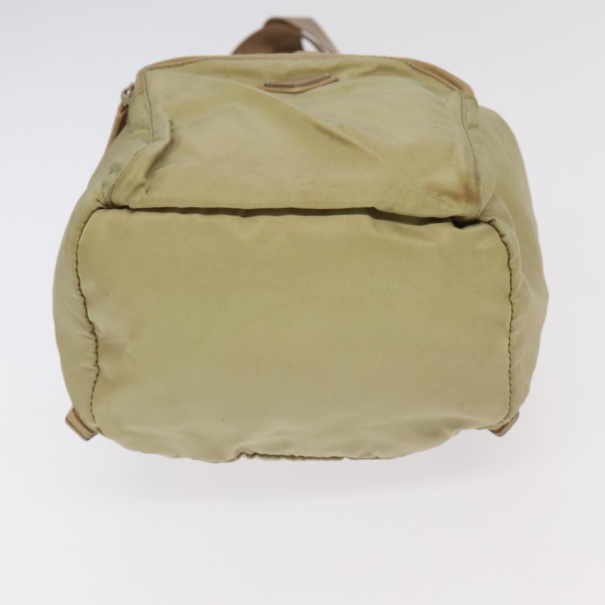 PRADA Backpack Nylon Khaki Silver Auth 98100