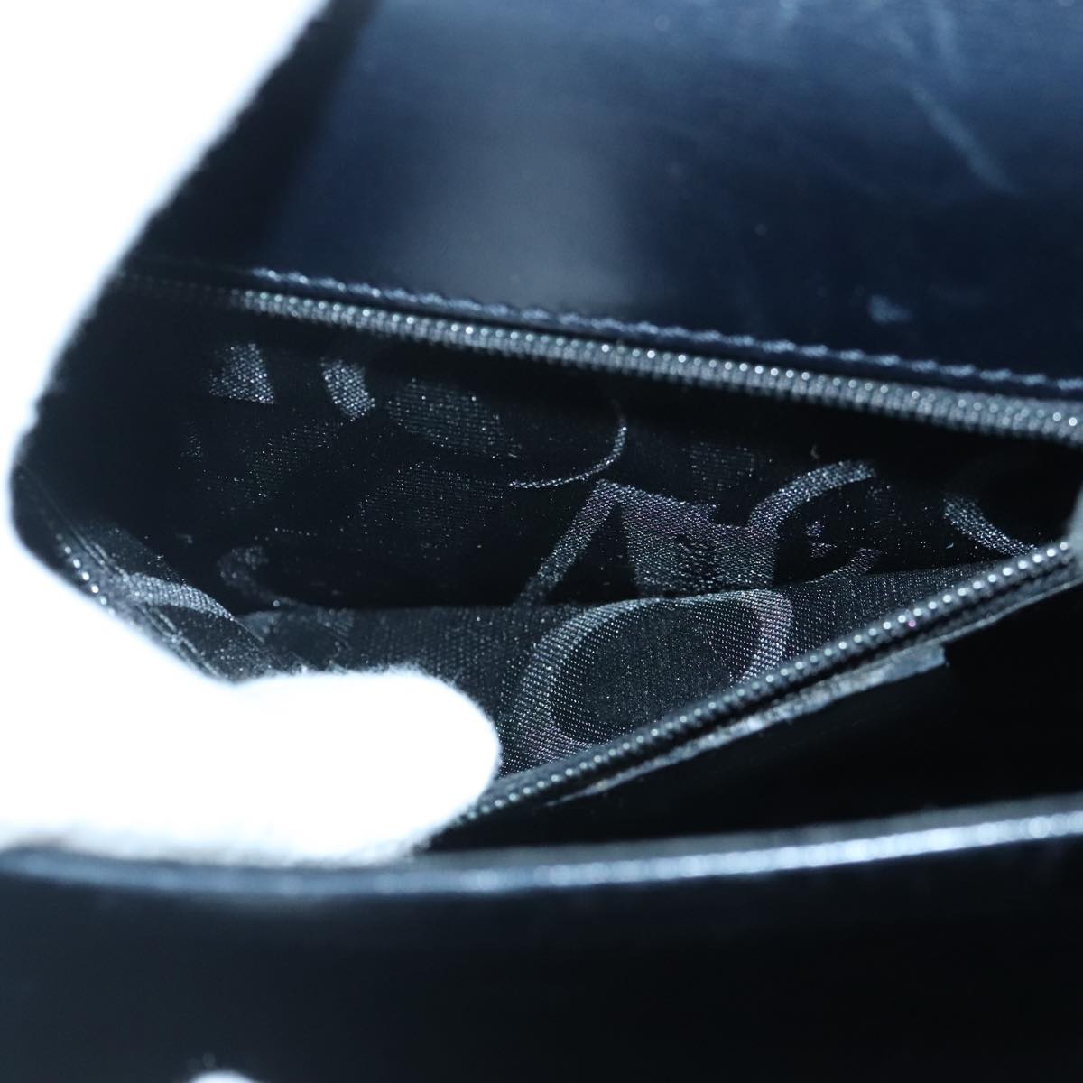 Salvatore Ferragamo Gancini Hand Bag Leather 2way Navy Gold Auth 98122