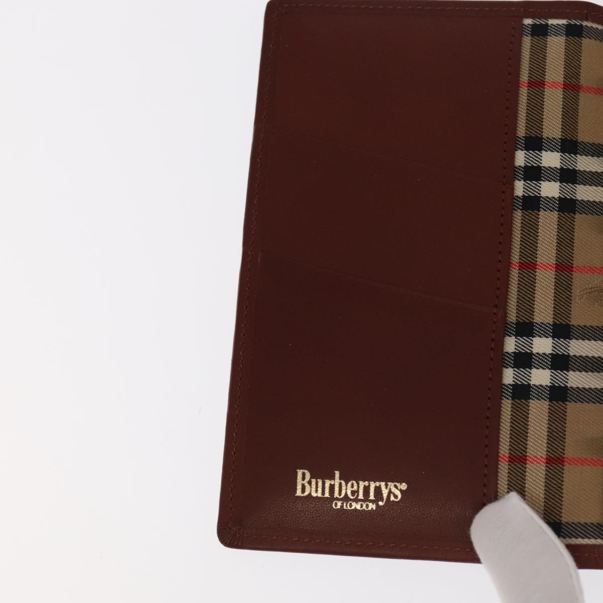 Burberrys Day Planner Cover Leather Wine Red Auth 98158