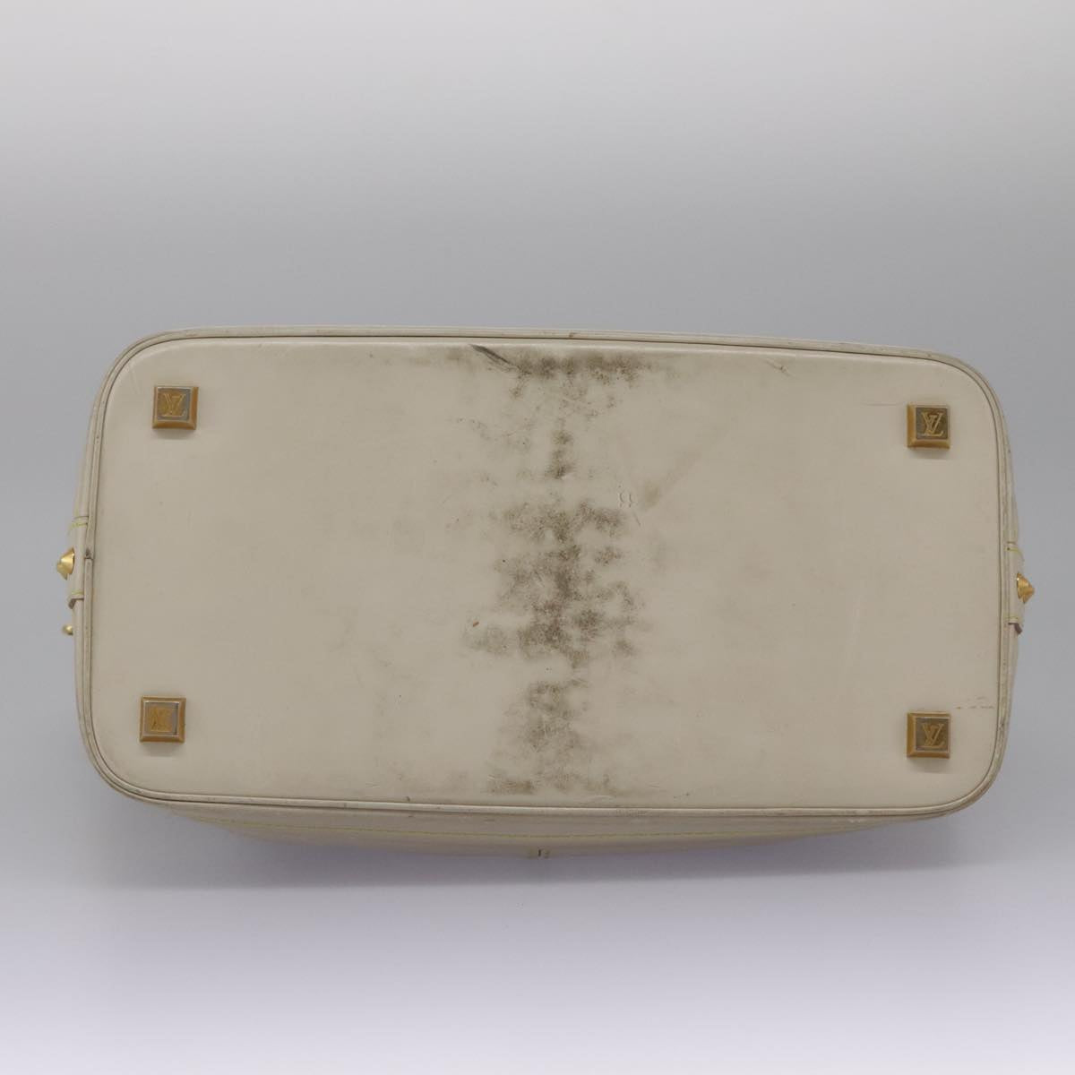 LOUIS VUITTON Suhari Lockit Hand Bag Leather White M91874 LV Auth 98231
