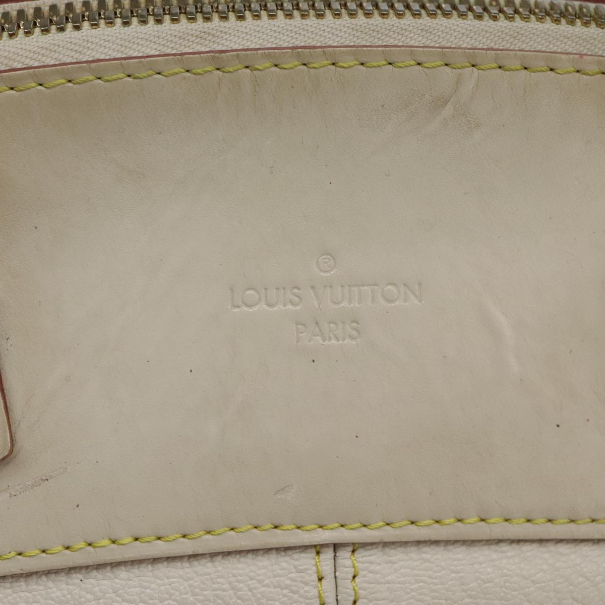 LOUIS VUITTON Suhari Lockit Hand Bag Leather White M91874 LV Auth 98231