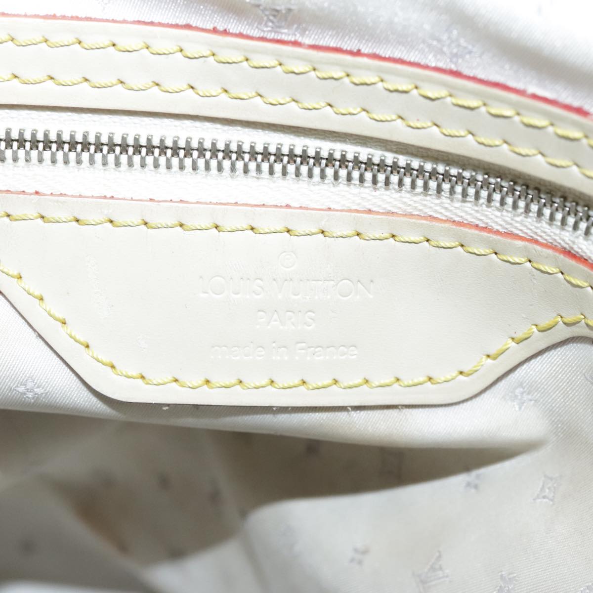 LOUIS VUITTON Suhari Lockit Hand Bag Leather White M91874 LV Auth 98231