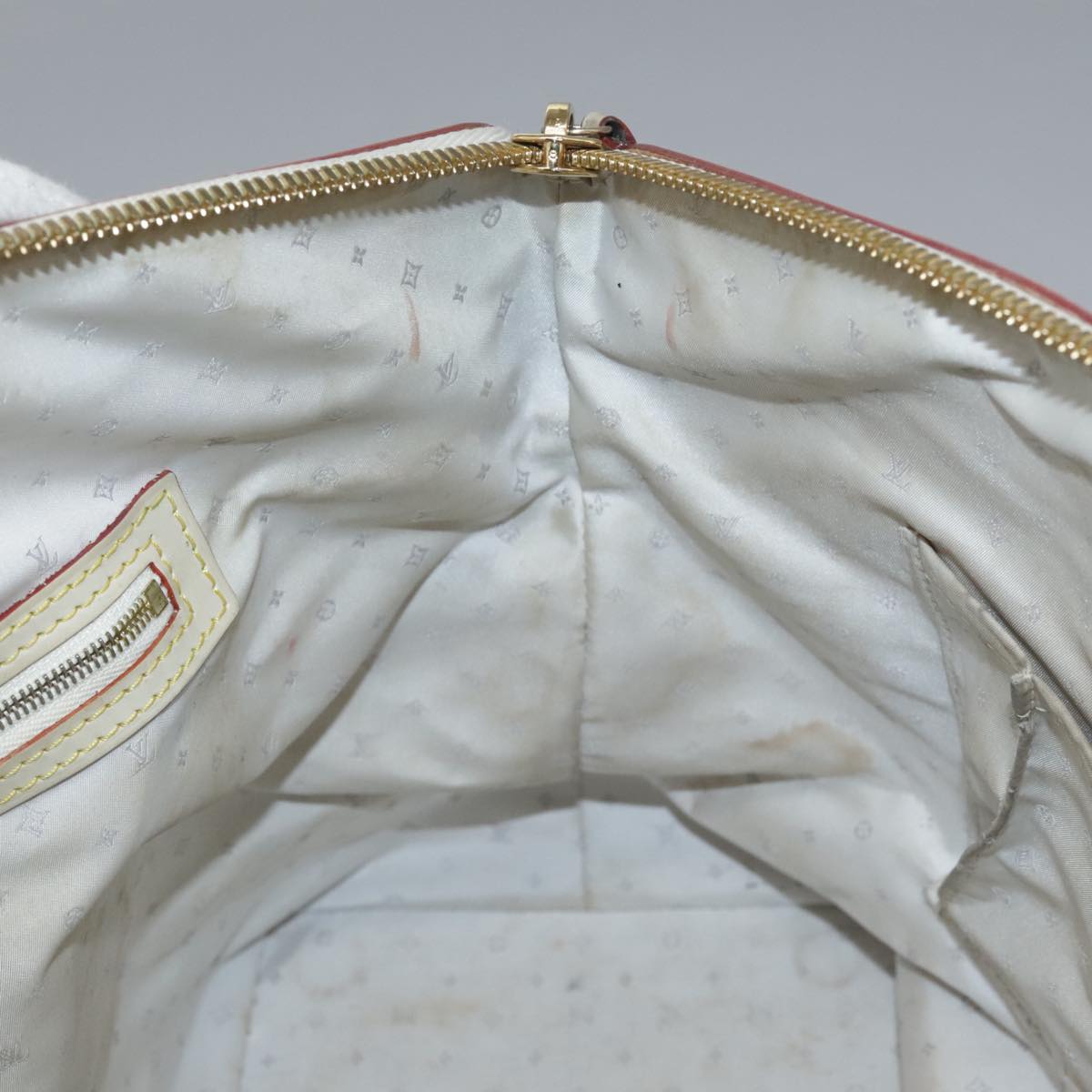 LOUIS VUITTON Suhari Lockit Hand Bag Leather White M91874 LV Auth 98231