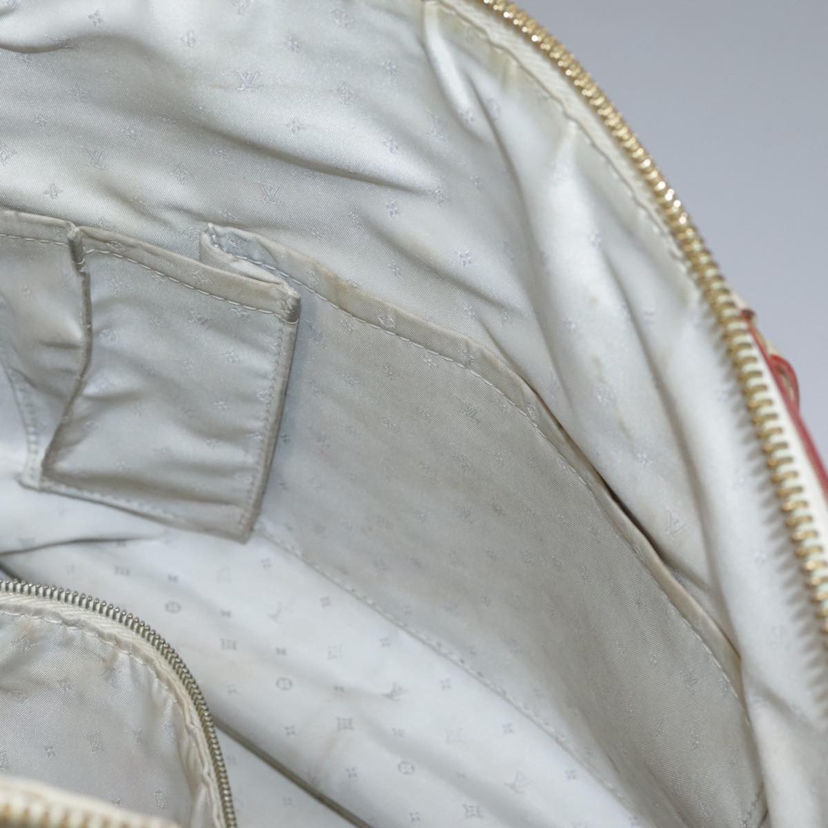LOUIS VUITTON Suhari Lockit Hand Bag Leather White M91874 LV Auth 98231