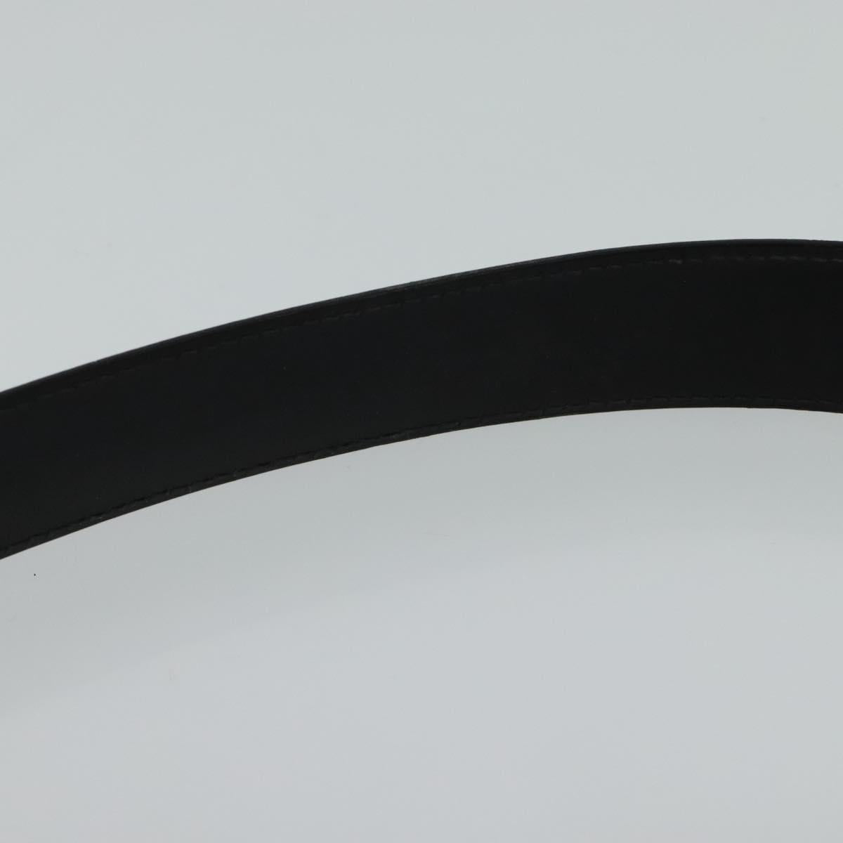 LOUIS VUITTON Belt Leather 29.9""""""""-34.3"""""""" Black Silver M9831 LV Auth 98233