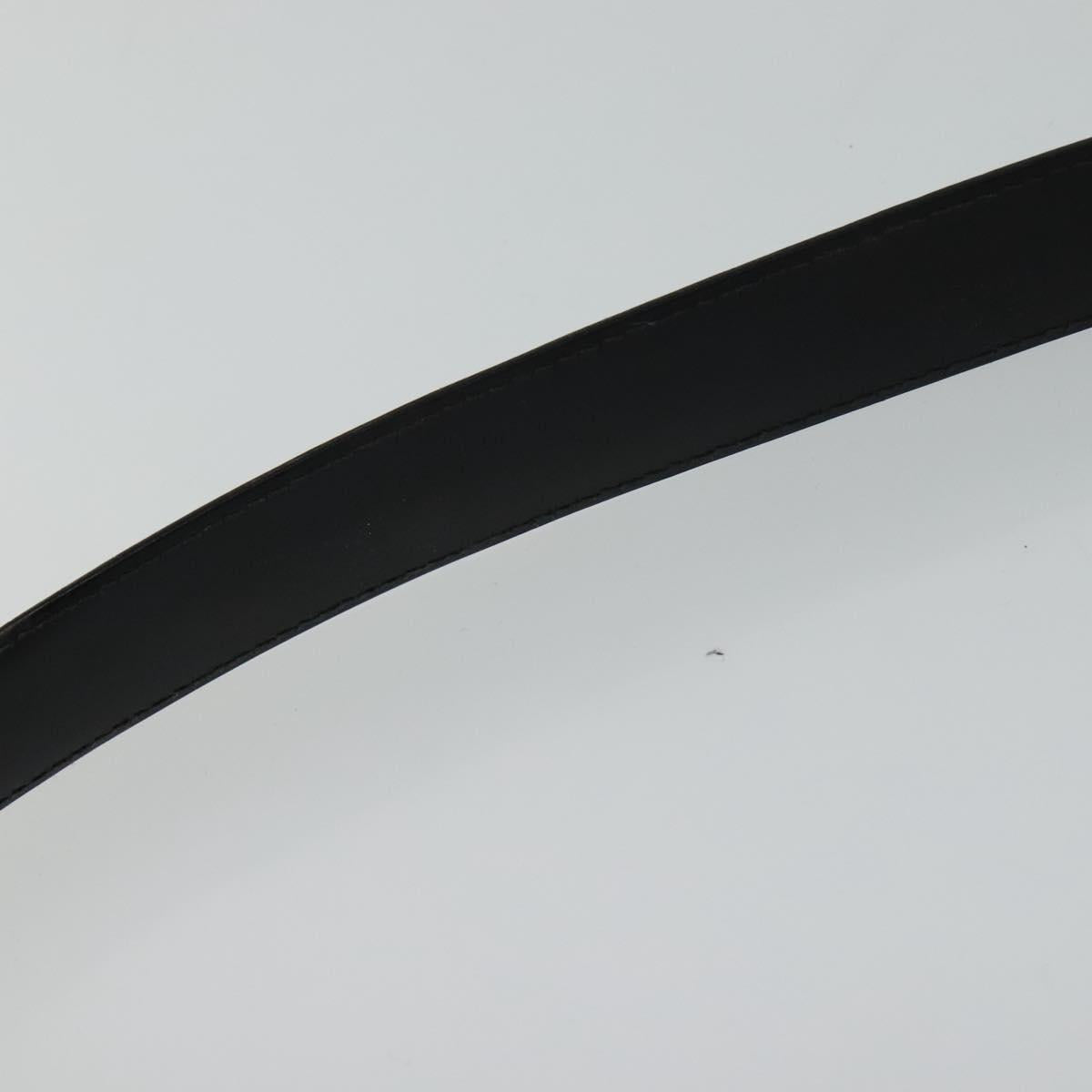 LOUIS VUITTON Belt Leather 29.9""""""""-34.3"""""""" Black Silver M9831 LV Auth 98233