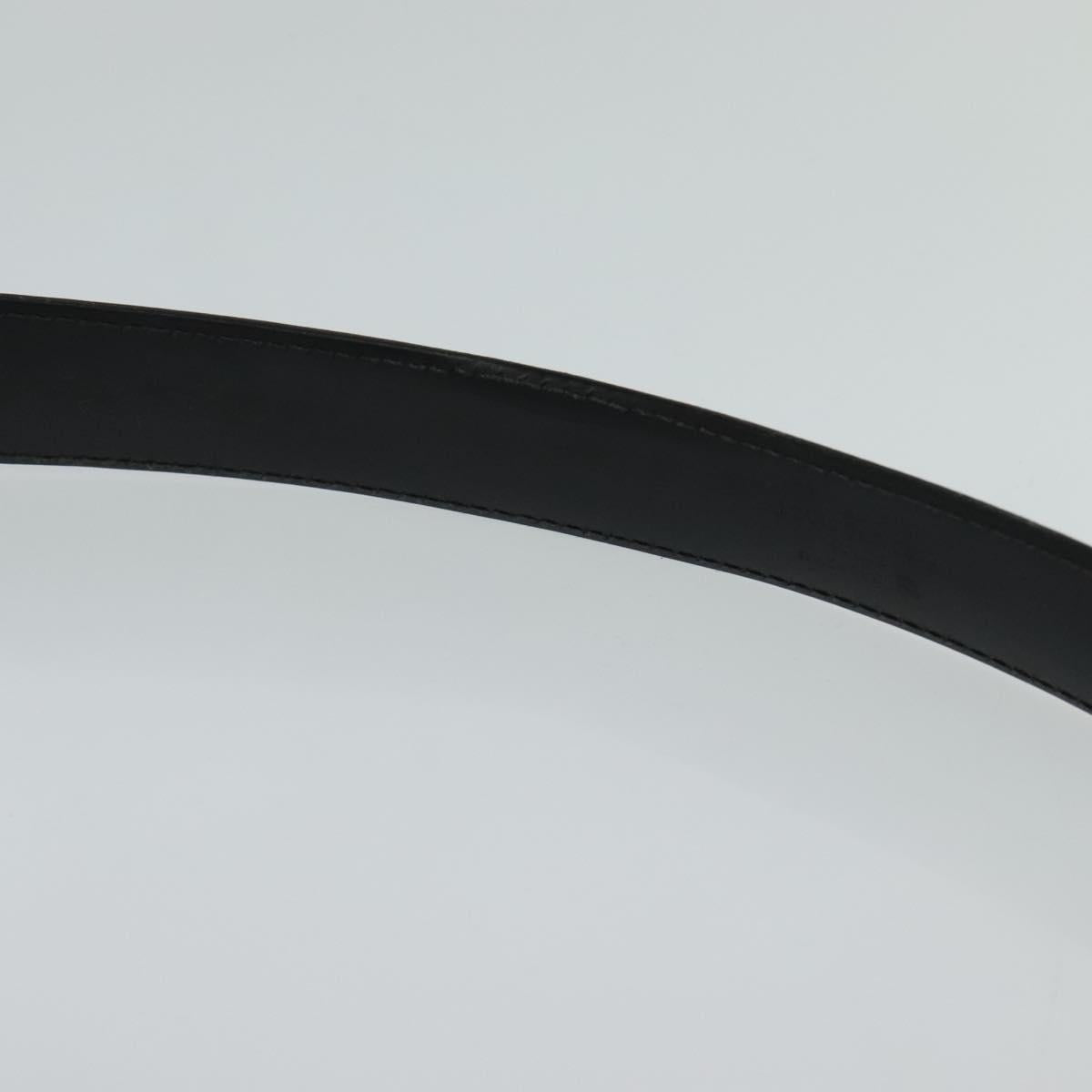 LOUIS VUITTON Belt Leather 29.9""""""""-34.3"""""""" Black Silver M9831 LV Auth 98233