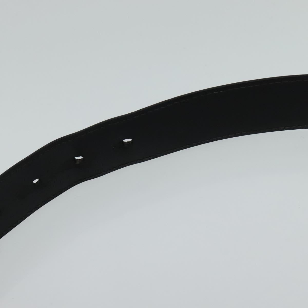 LOUIS VUITTON Belt Leather 29.9""""""""-34.3"""""""" Black Silver M9831 LV Auth 98233