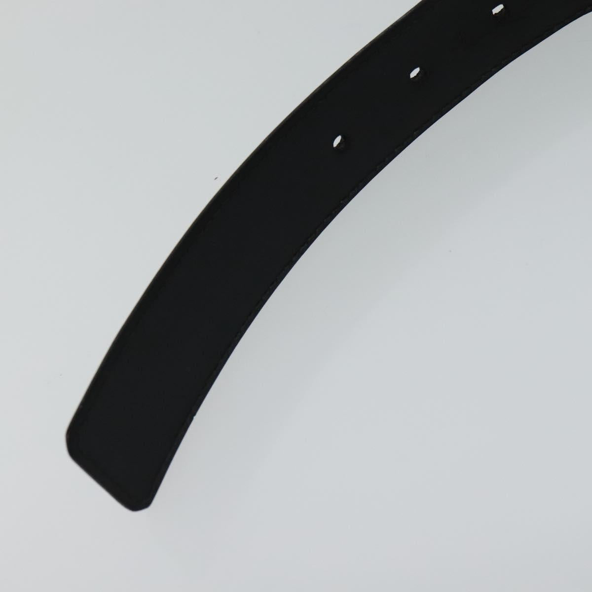 LOUIS VUITTON Belt Leather 29.9""""""""-34.3"""""""" Black Silver M9831 LV Auth 98233