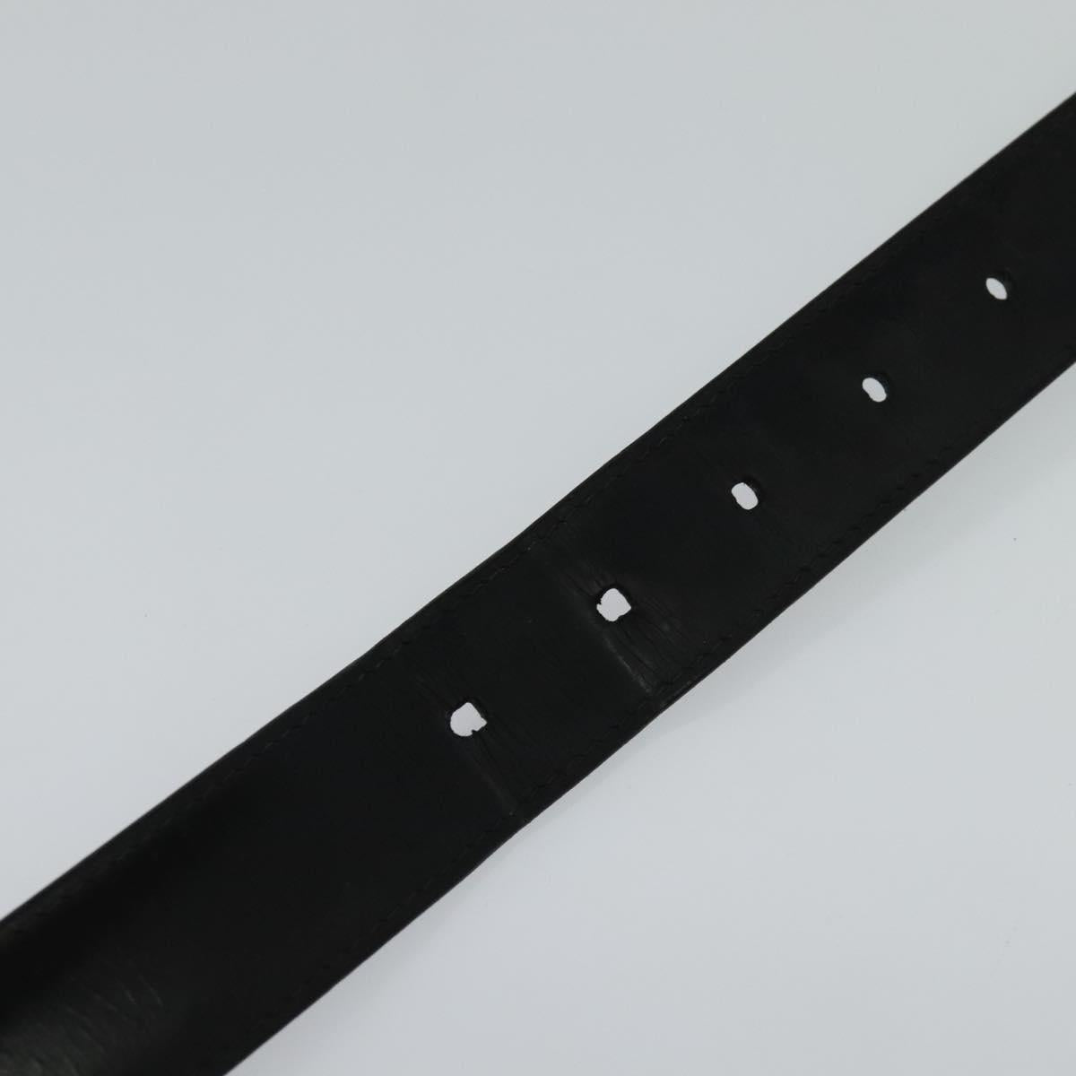LOUIS VUITTON Belt Leather 29.9""""""""-34.3"""""""" Black Silver M9831 LV Auth 98233