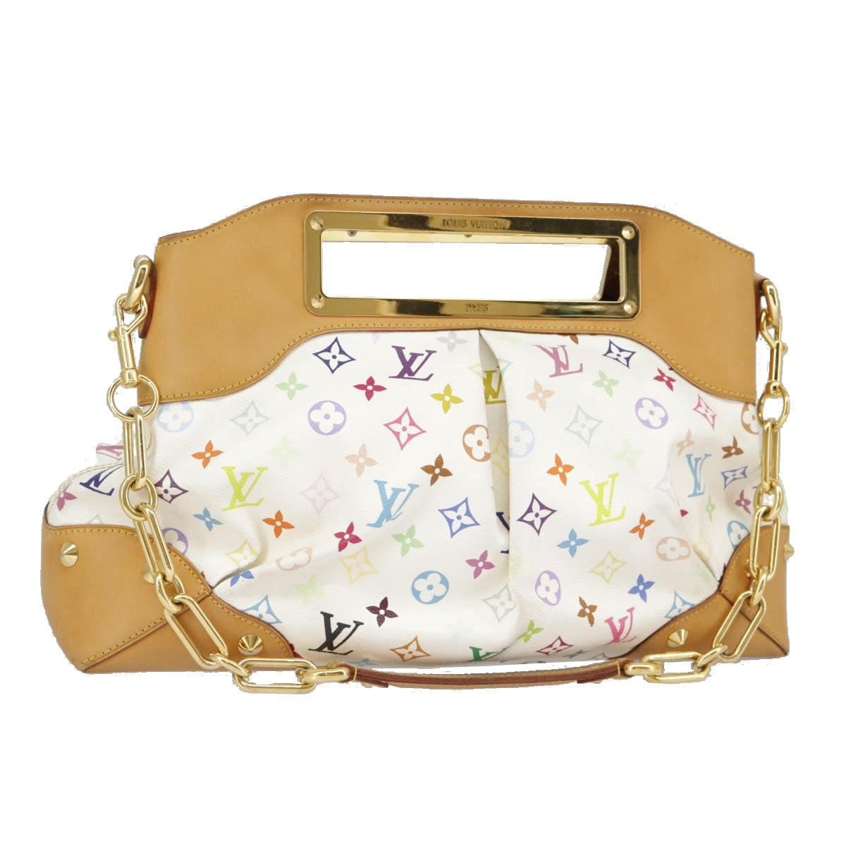 LOUIS VUITTON Monogram Multicolor Judy GM Shoulder Bag White M40253 Auth 98245AV