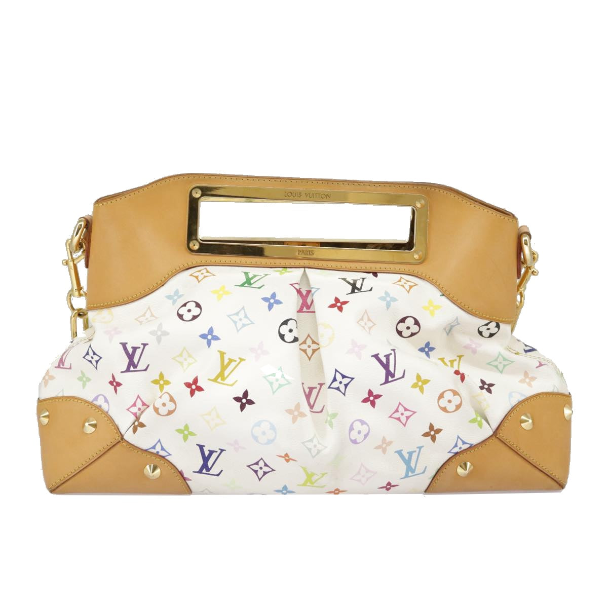 LOUIS VUITTON Monogram Multicolor Judy GM Shoulder Bag White M40253 Auth 98245AV
